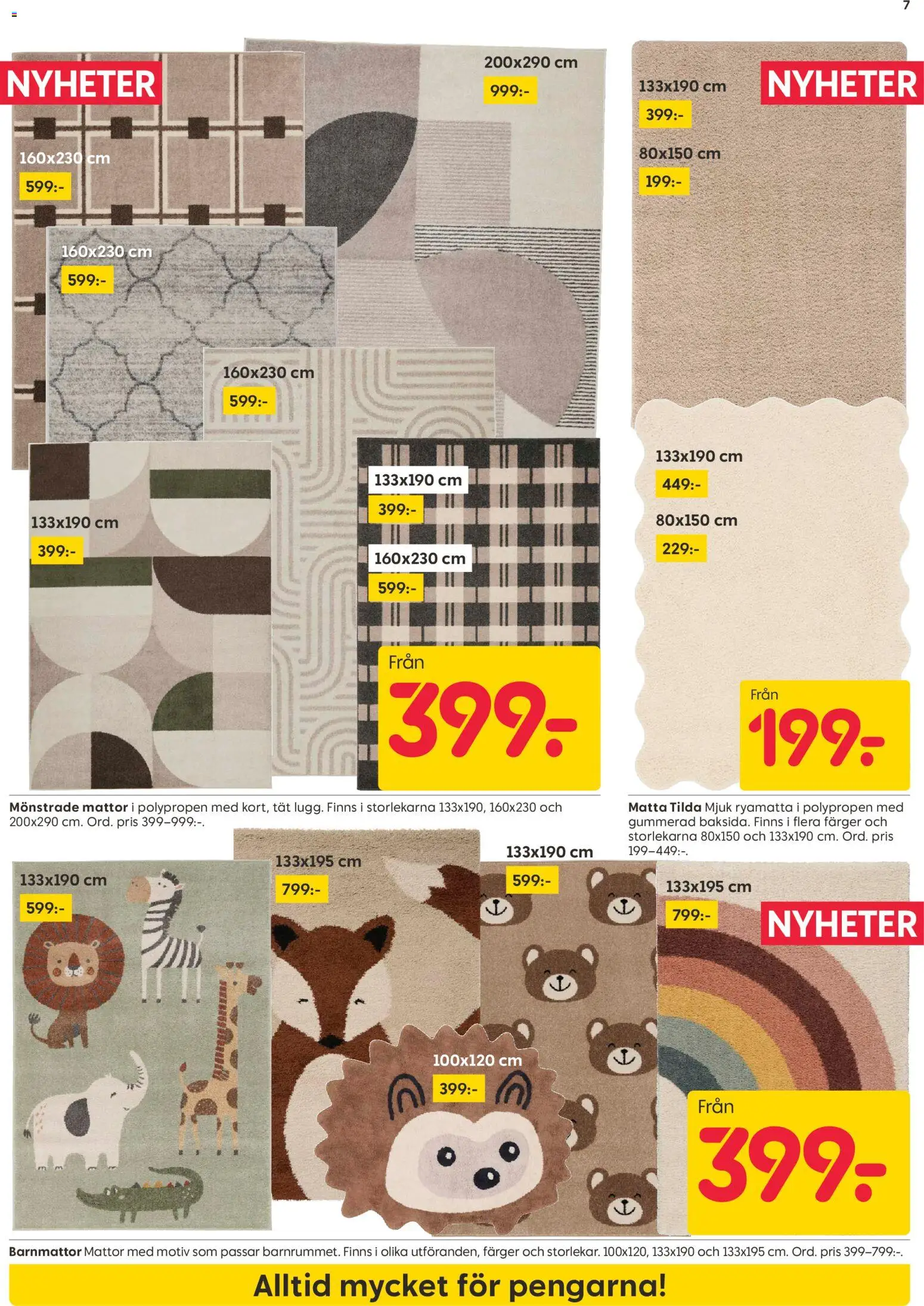 Rusta reklamblad aktuell från 07/09/2026 | Sida: 7 | Produkter: Matta, Nyheter