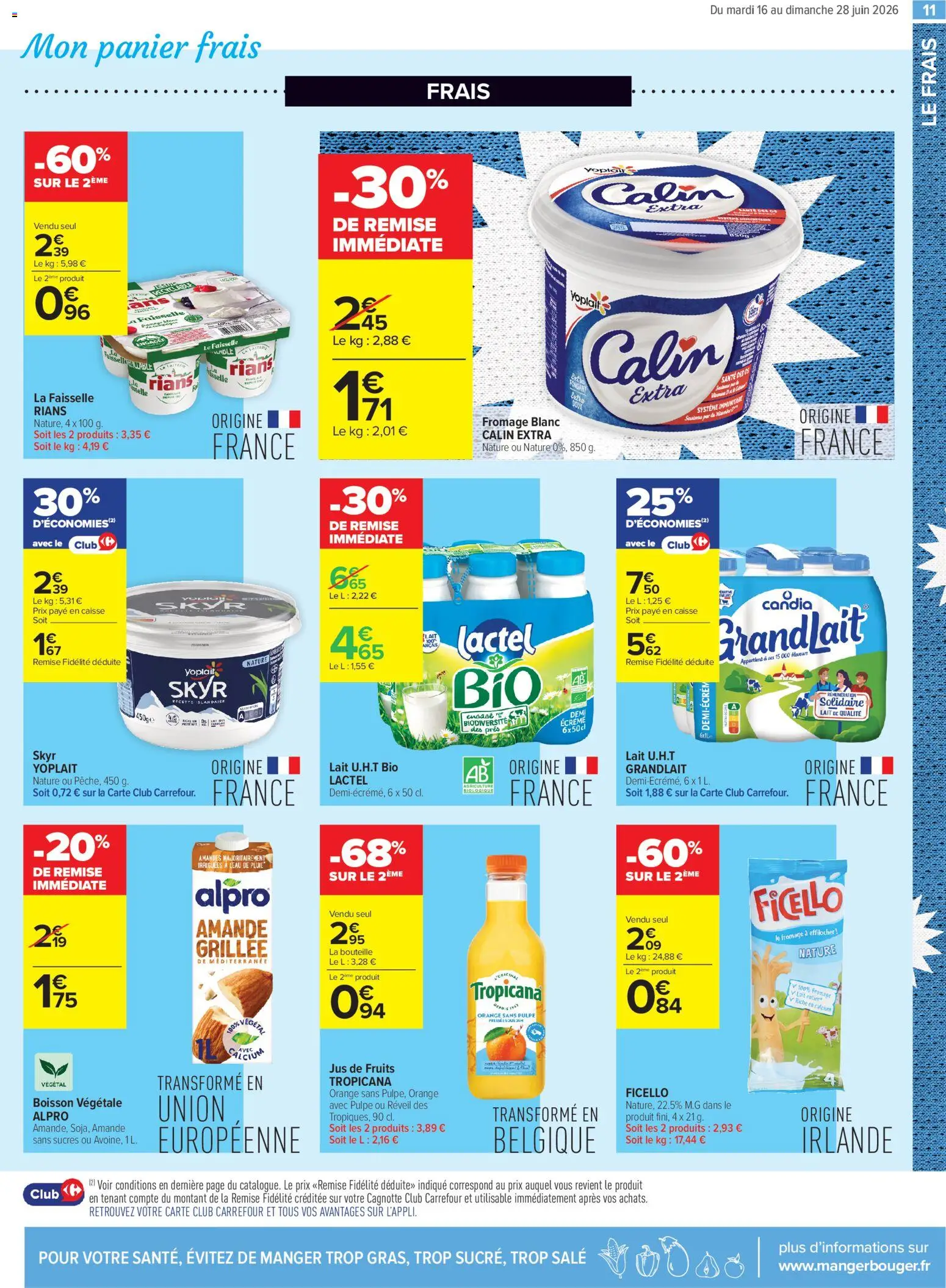 {H1} | Page: 11 | Produits: Panier, Lait, Fromage, Skyr