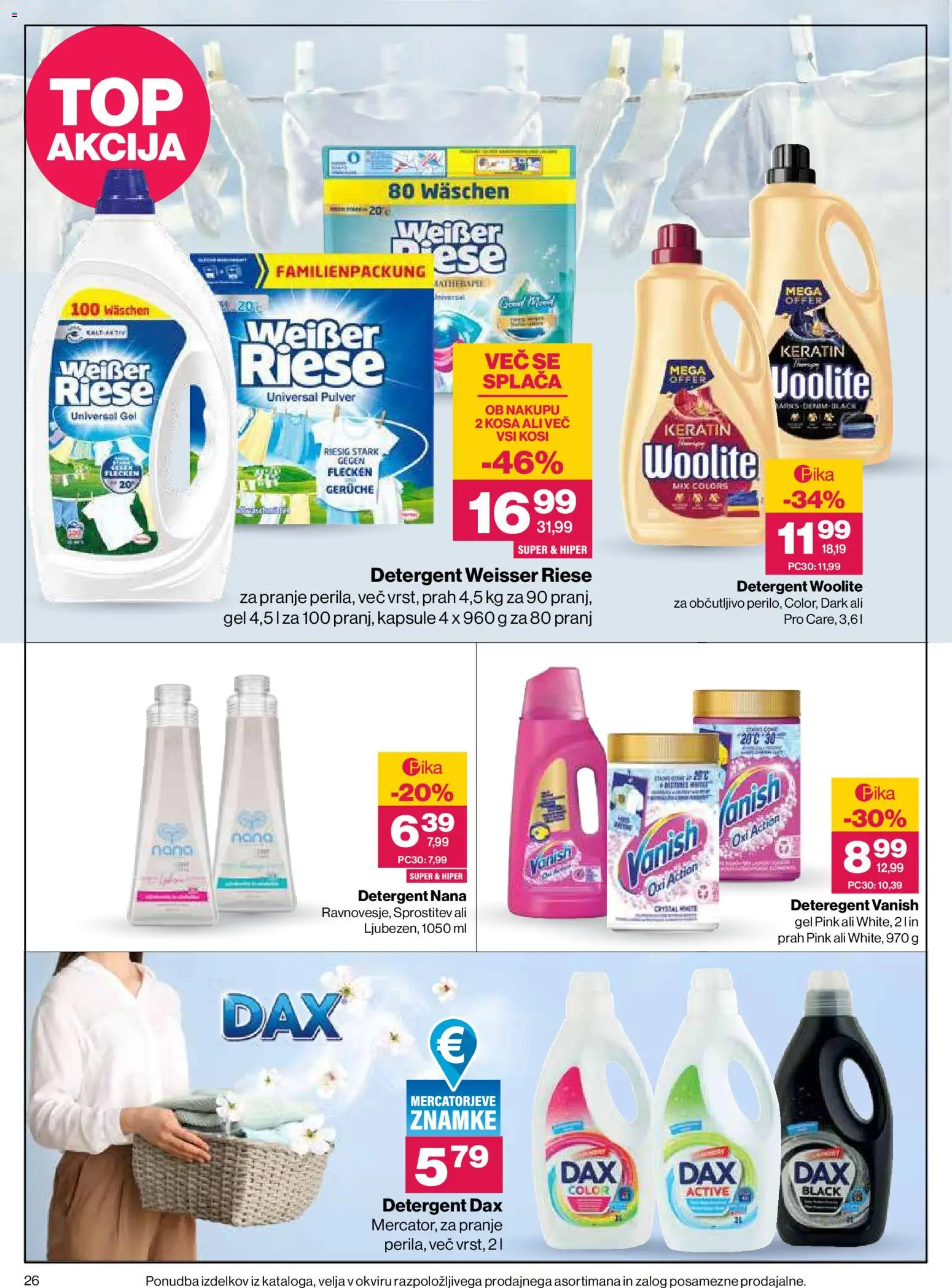 Novi Mercator katalog ponudbe – veljaven od 30.07.2026 | Stran: 26 | Izdelki: Detergent