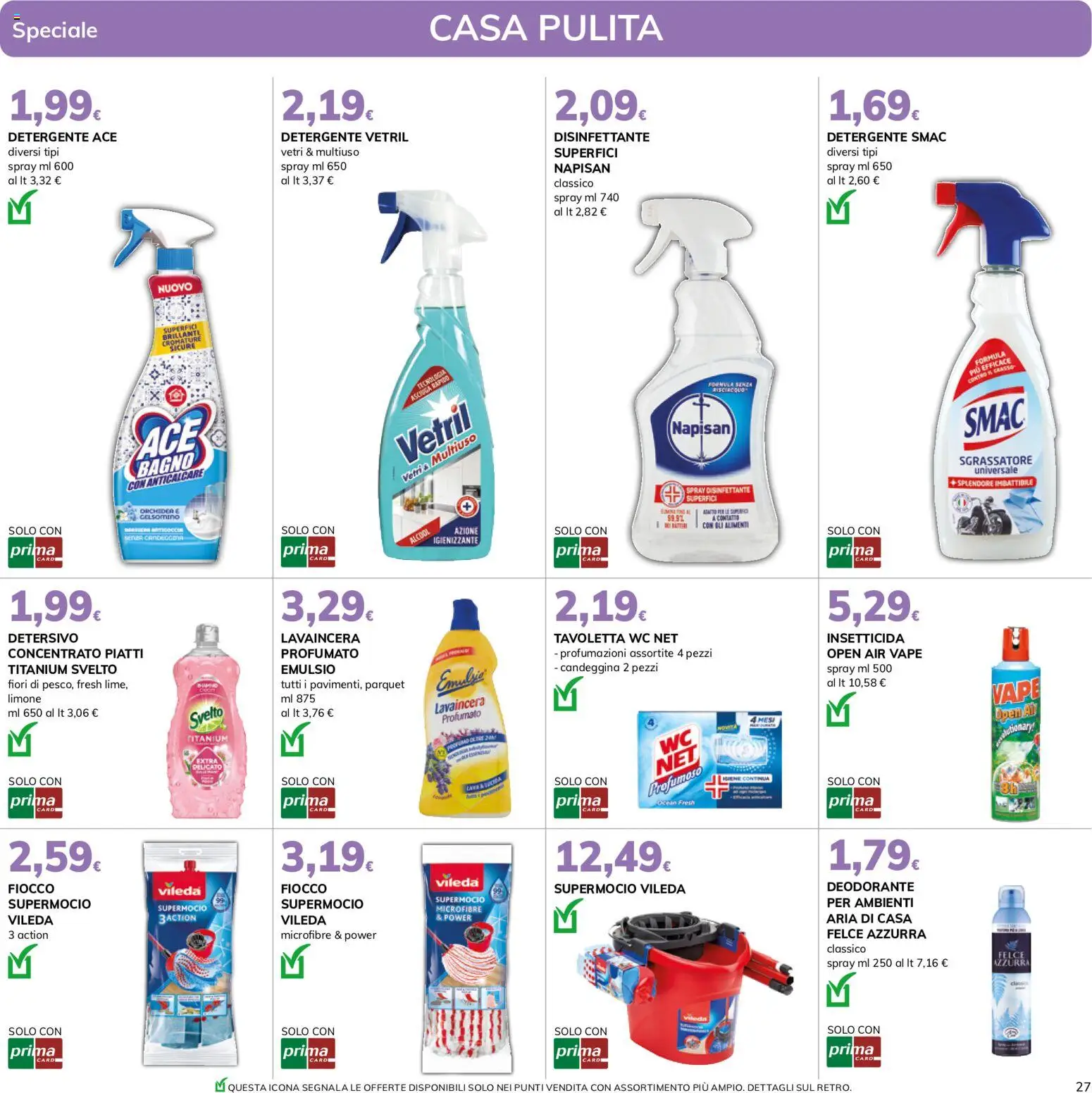Volantino Basko del 16.06.2026 | Pagina: 27 | Prodotti: Spray disinfettante, Deodorante, Detergente, Candeggina