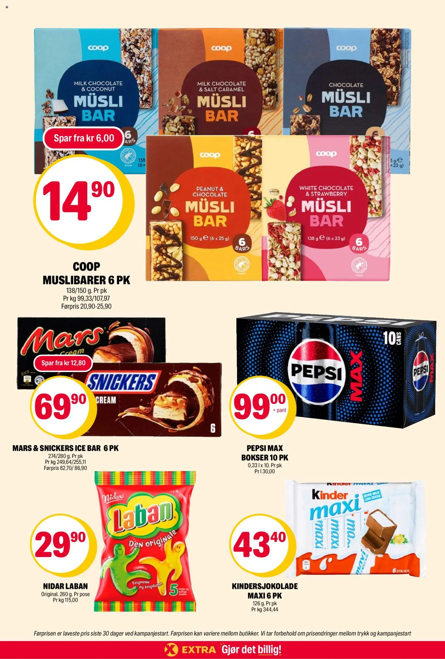 {H1} | Side: 8 | Produkter: Pepsi Max, Ved, Salt, Snickers