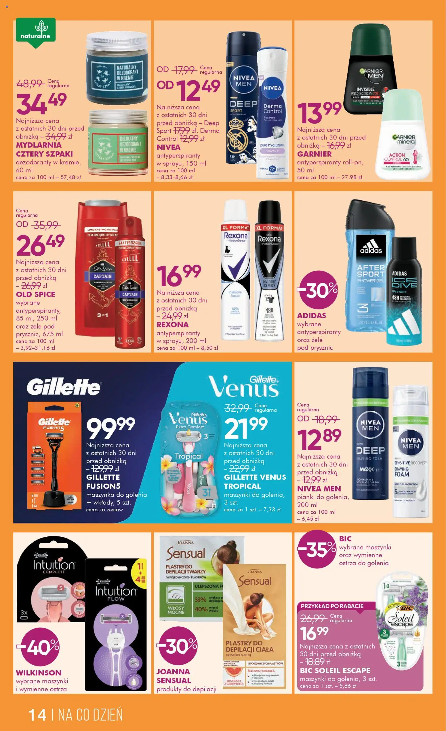 Super-pharm gazetka od 05.03.2026 | Strona: 14 | Produkty: Gillette, Maszynka do golenia, Prysznic, Pianki