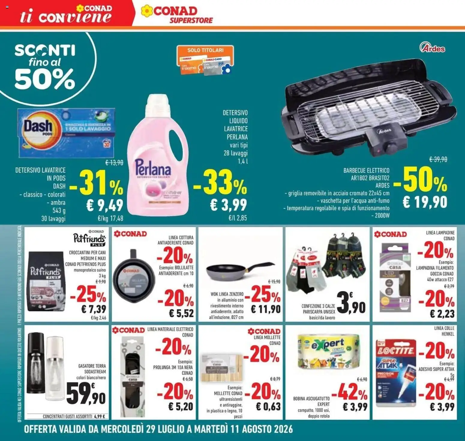 Volantino Conad del 29/07/2026 | Pagina: 28 | Prodotti: Gasatore, Detergente, Zenzero, Asciugatutto