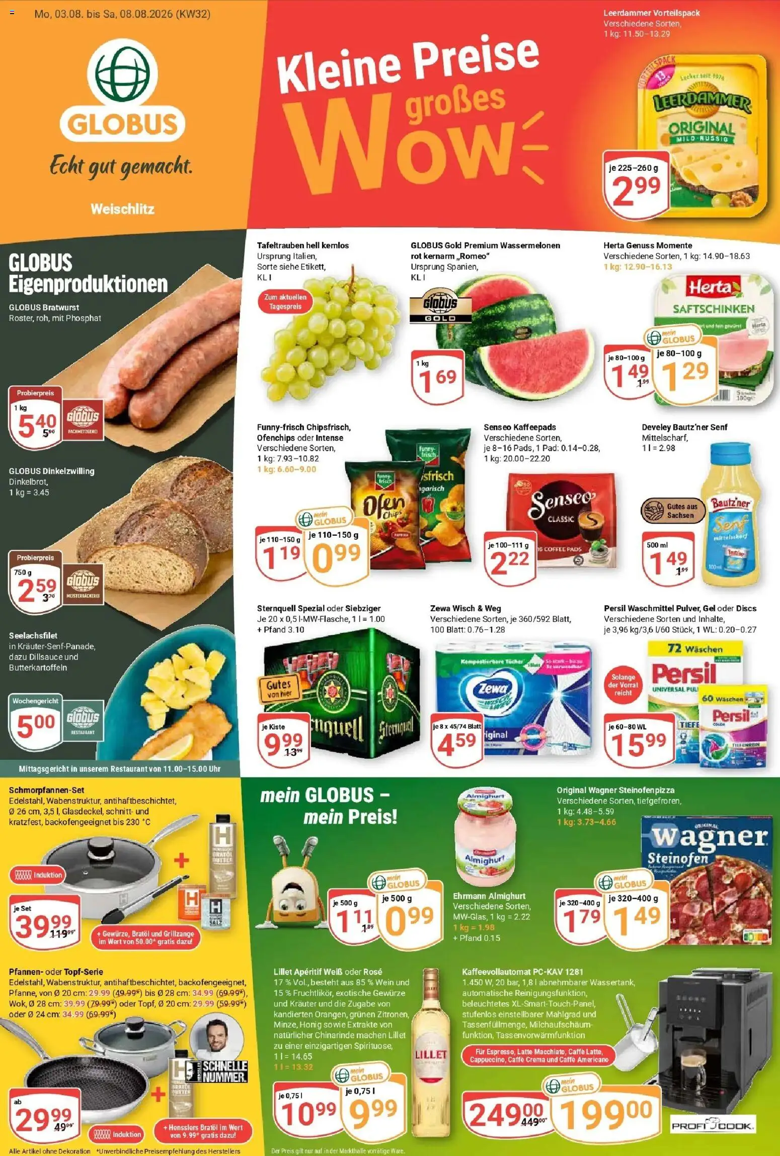 Globus Prospekt Weischlitz (ab 03.08.2026) » Angebote online | Seite: 5 | Produkte: Zewa, Lillet, Pizza, Wein