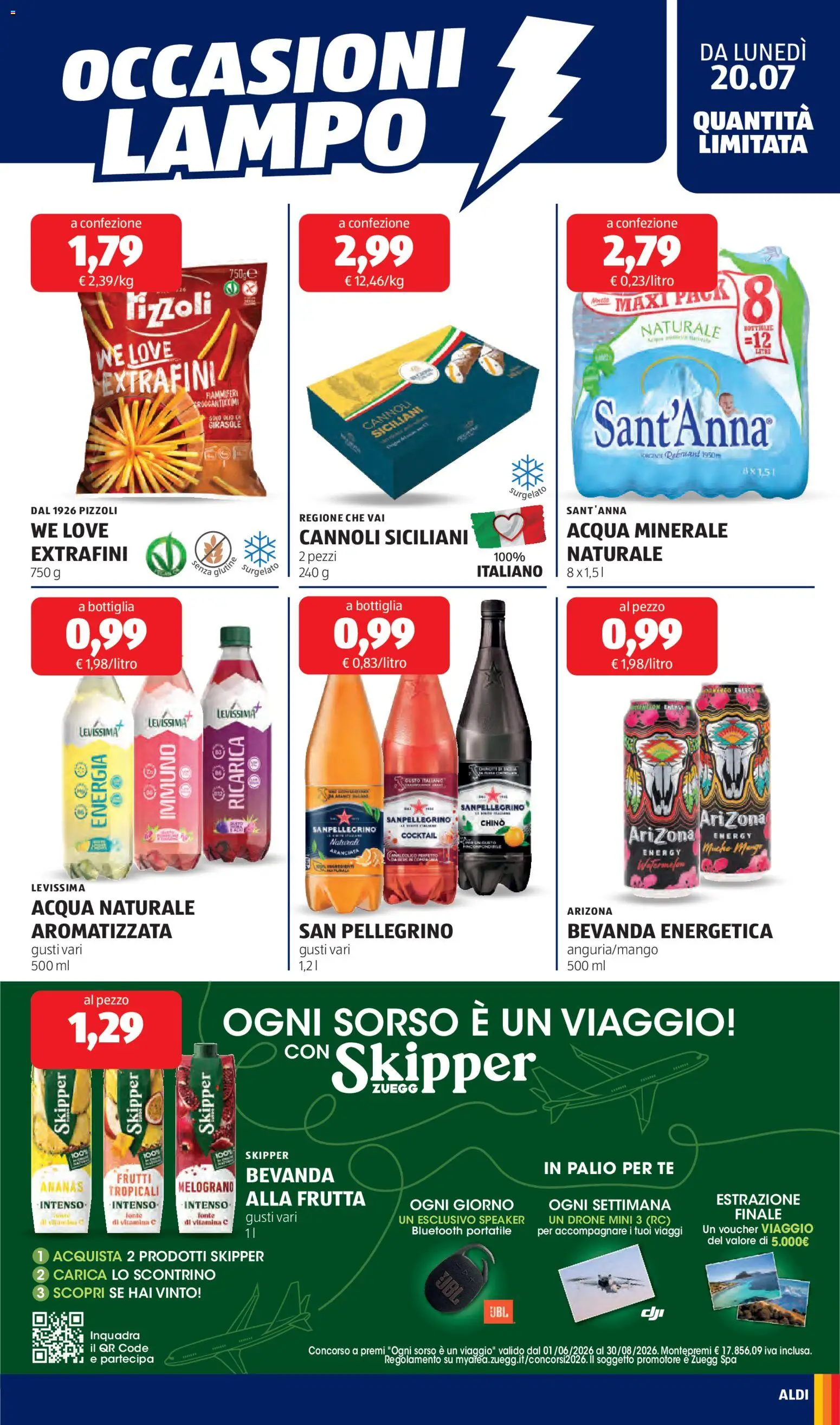 Volantino Aldi del 20/07/2026 | Pagina: 17 | Prodotti: Frutta, Acqua naturale, Speaker, Acqua minerale