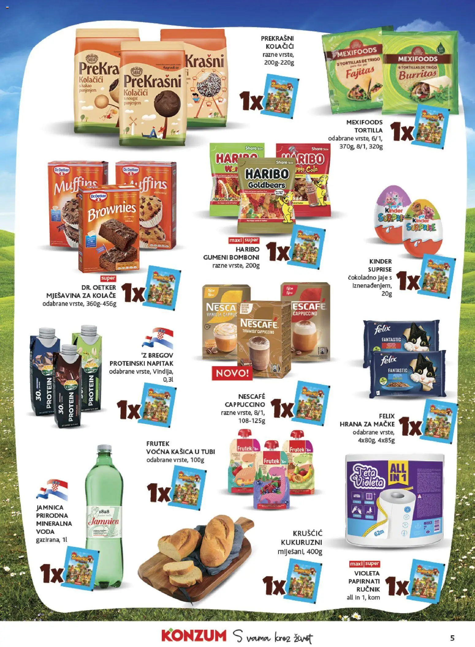 Konzum HR akciós ujság - amely érvényes a következő dátumtól: 11.03.2026 | Oldal: 5 | Termékek: Nescafé, Tiramisu, Cappuccino, Protein