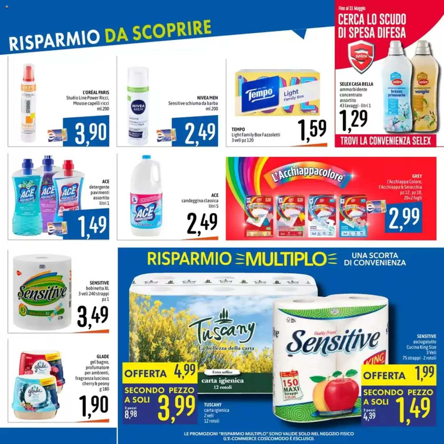 Volantino Emisfero del 14.05.2026 | Pagina: 19 | Prodotti: Schiuma da barba, Carta igienica, Candeggina, Fragranza