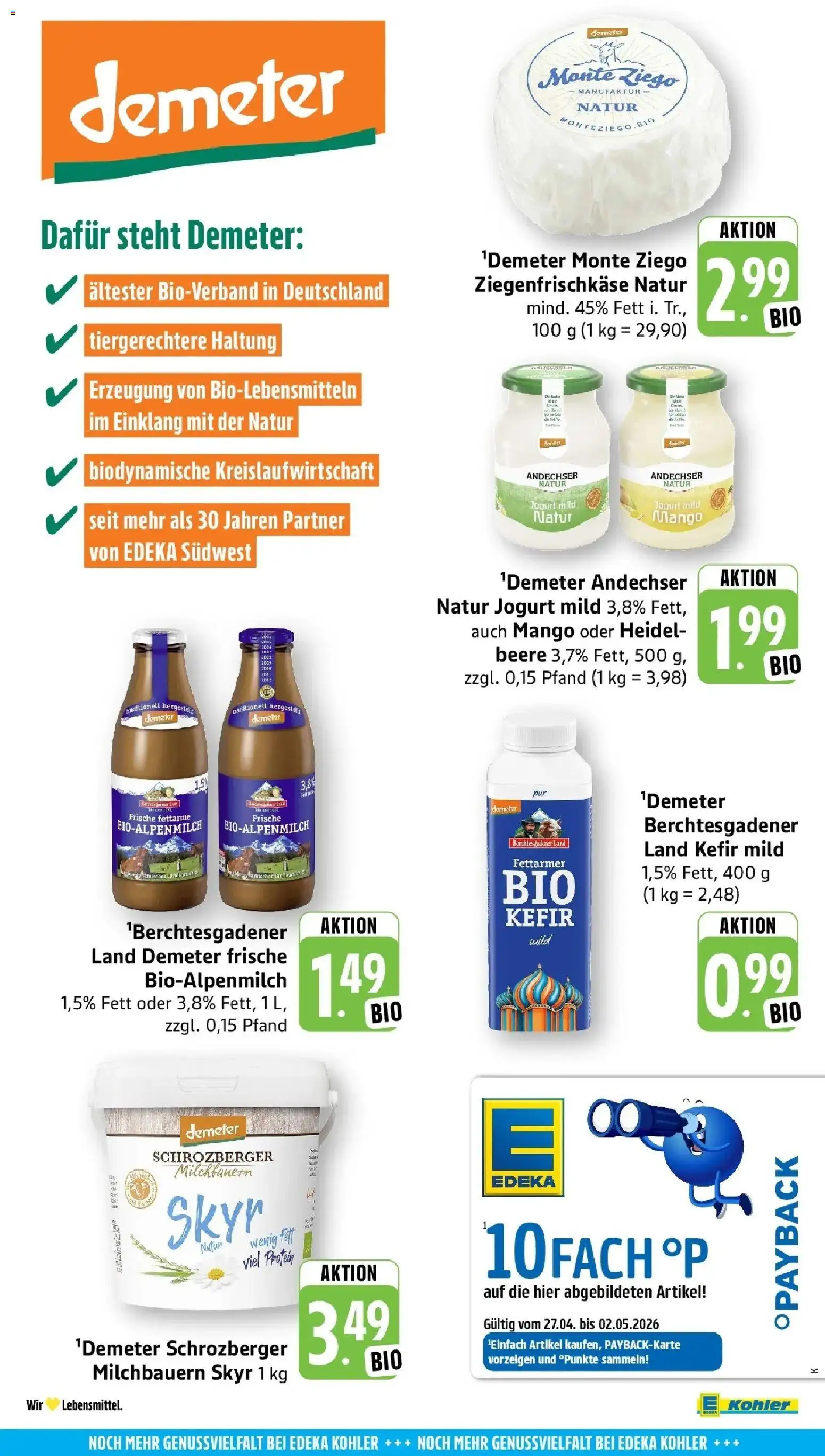 Angebote – gültig ab 27.04.2026 | Seite: 55 | Produkte: Kefir, Skyr, Mango