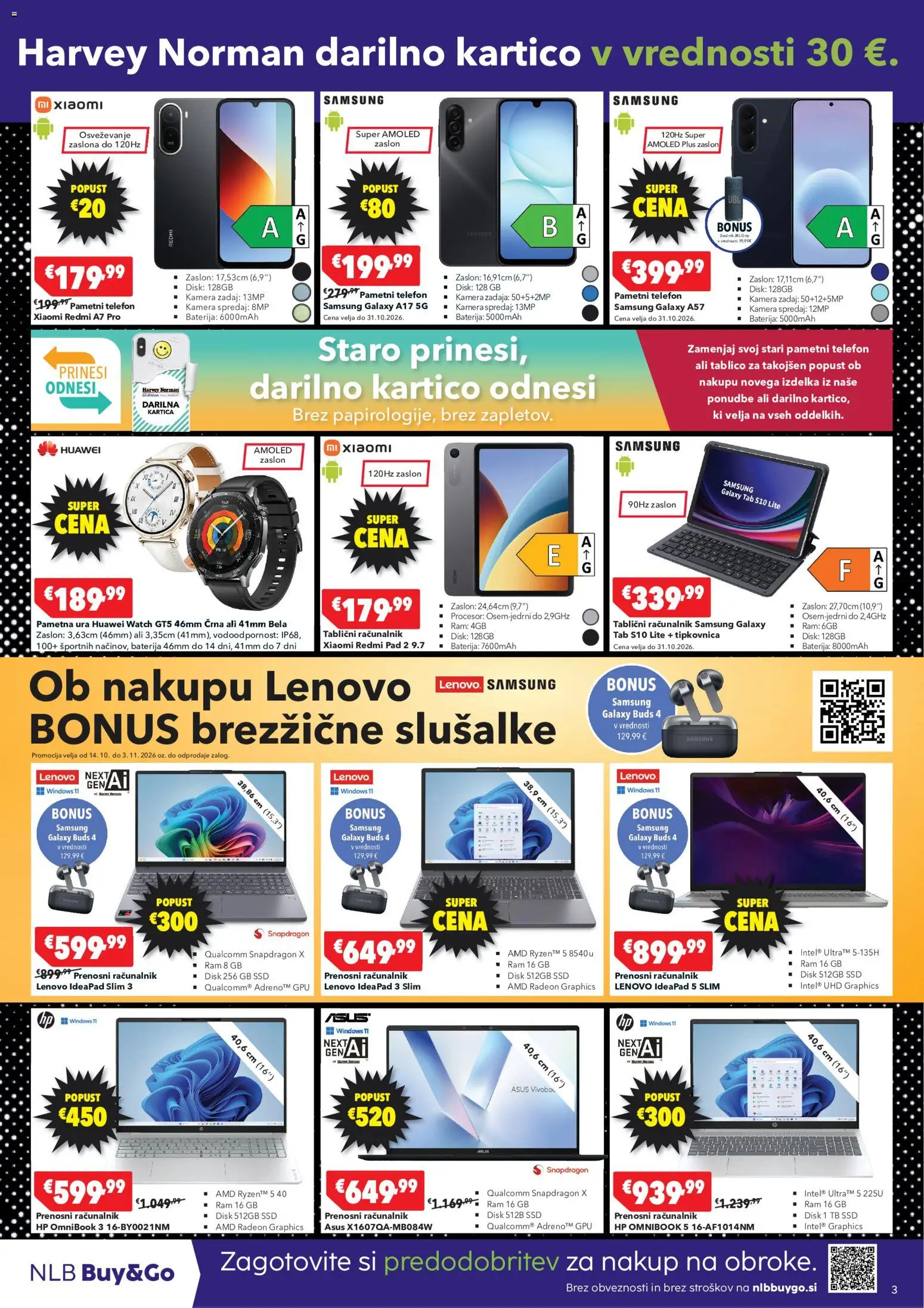 Novi Harvey Norman katalog ponudbe – veljaven od 21.10.2026 | Stran: 3 | Izdelki: Ura, Tipkovnica, Slusalke, Pametna ura