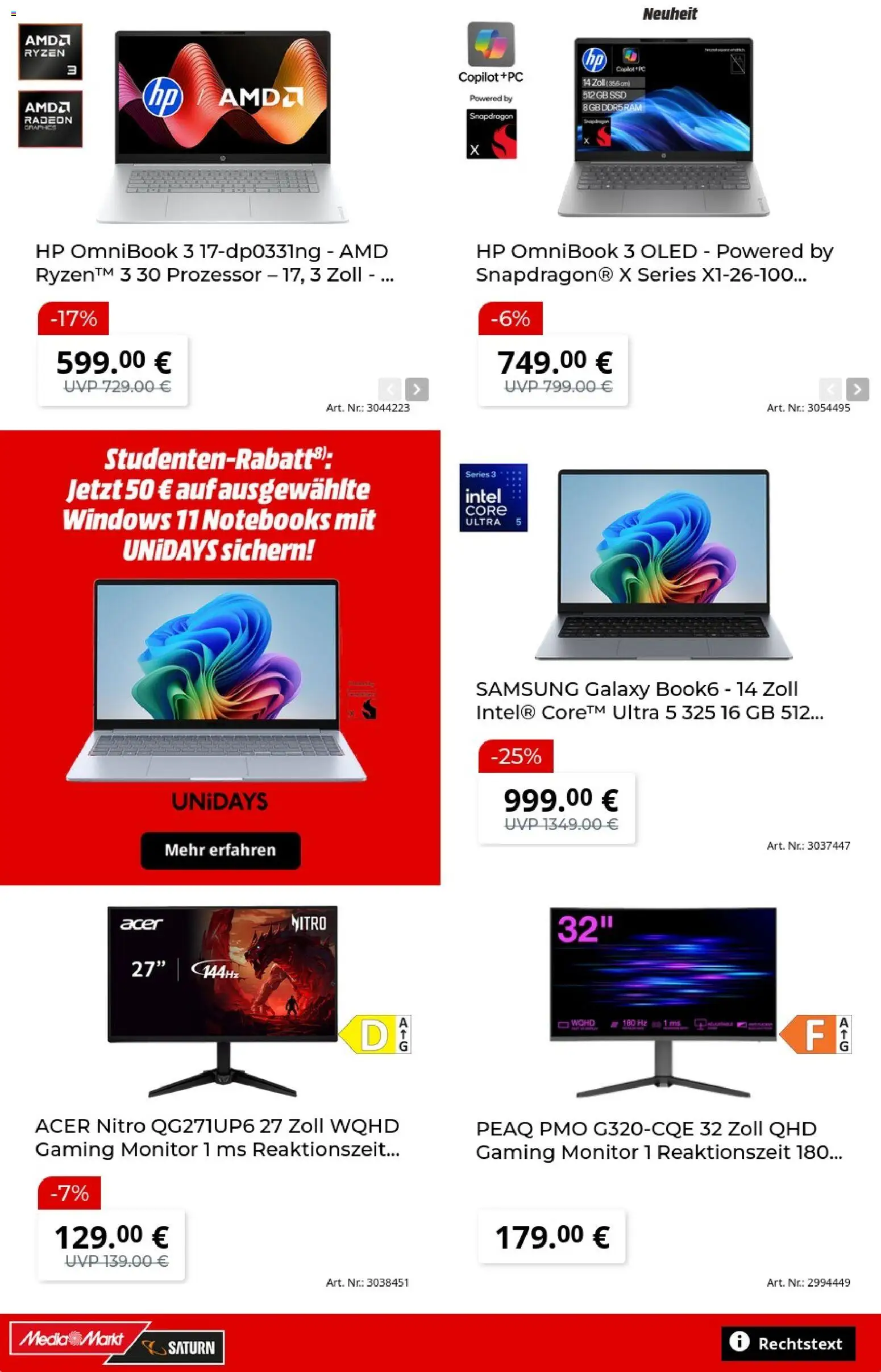 Media Markt Prospekt – gültig ab 07.09.2026 | Seite: 6 | Produkte: HP, Samsung, Monitor