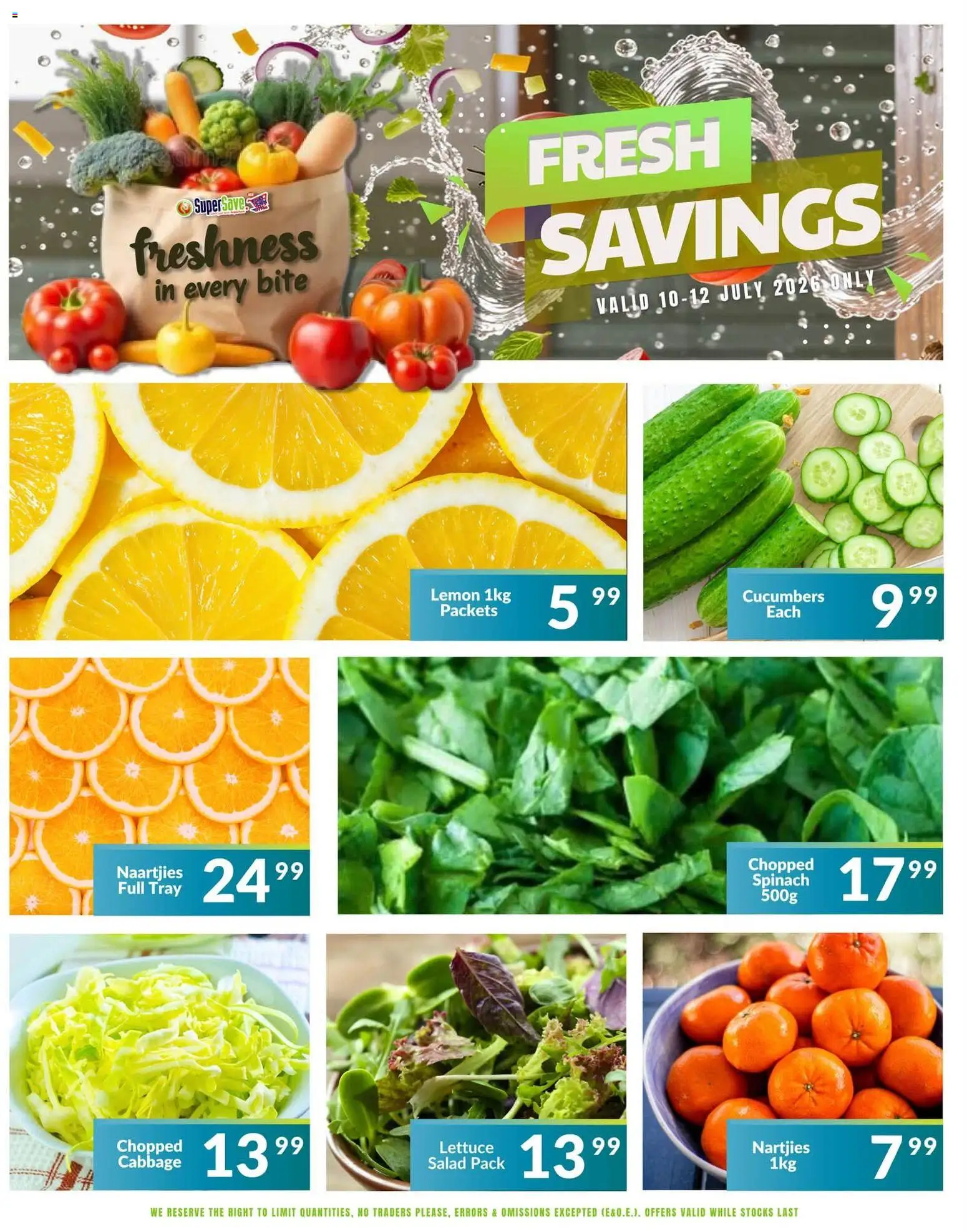 New Super Save catalogue – valid from 10/07/2026 | Page: 5 | Products: Tray, Salad, Lemon, Lettuce