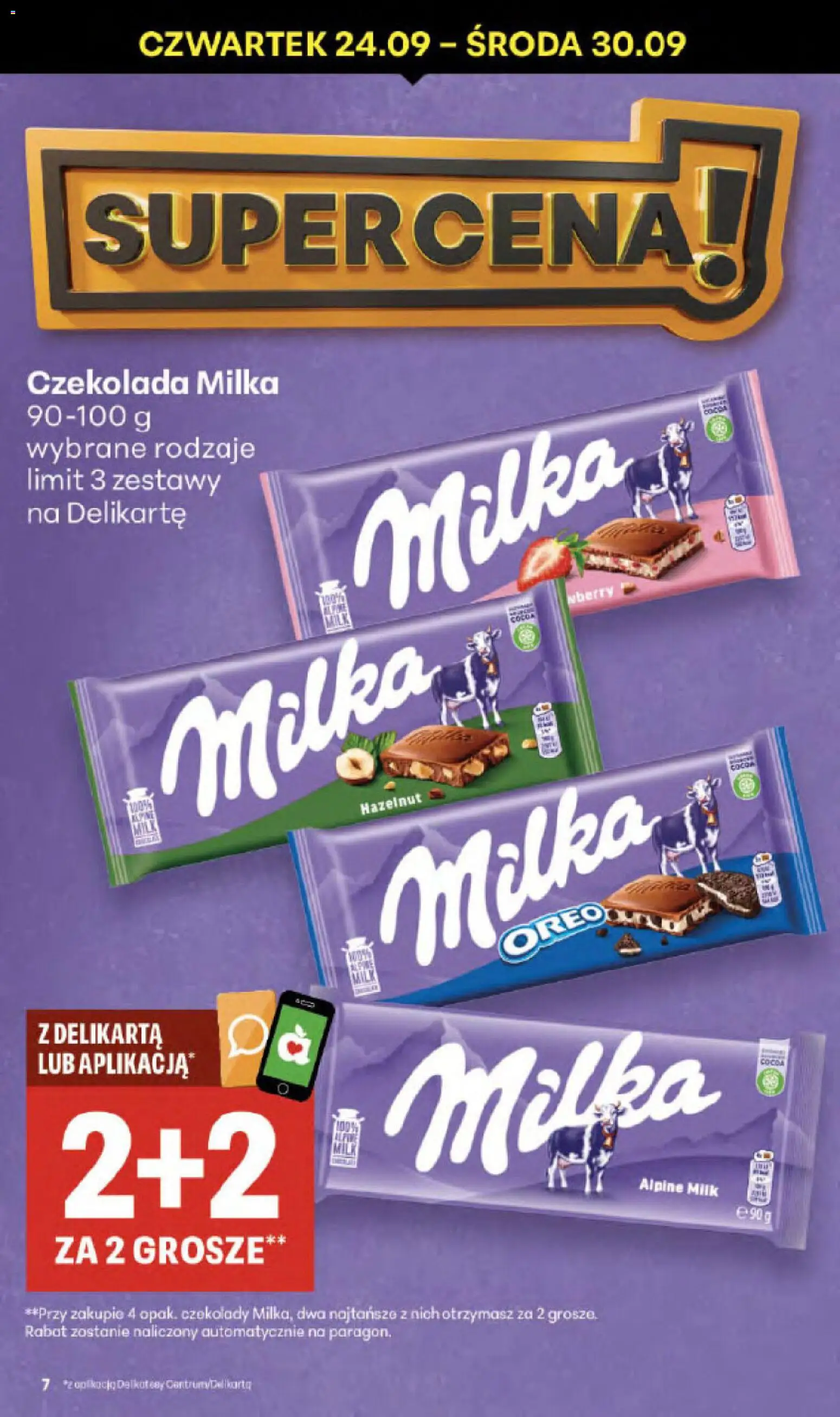 Delikatesy Centrum gazetka - Sklepy Własne od 24.09.2026 | Strona: 7 | Produkty: Czekolady, Czekolada milka, Milka, Czekolada