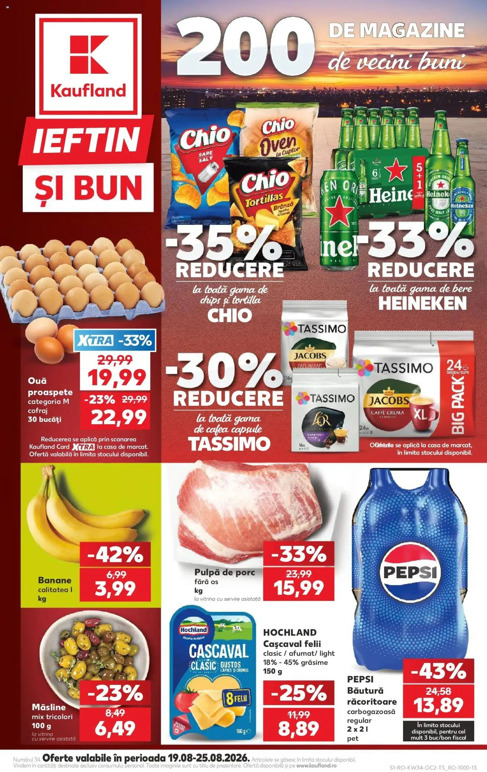 Kaufland Constanța 19.08.2026 - Revista si Oferta | Pagină: 1 | Produse: Măsline, Jacobs, Cremă, Banane
