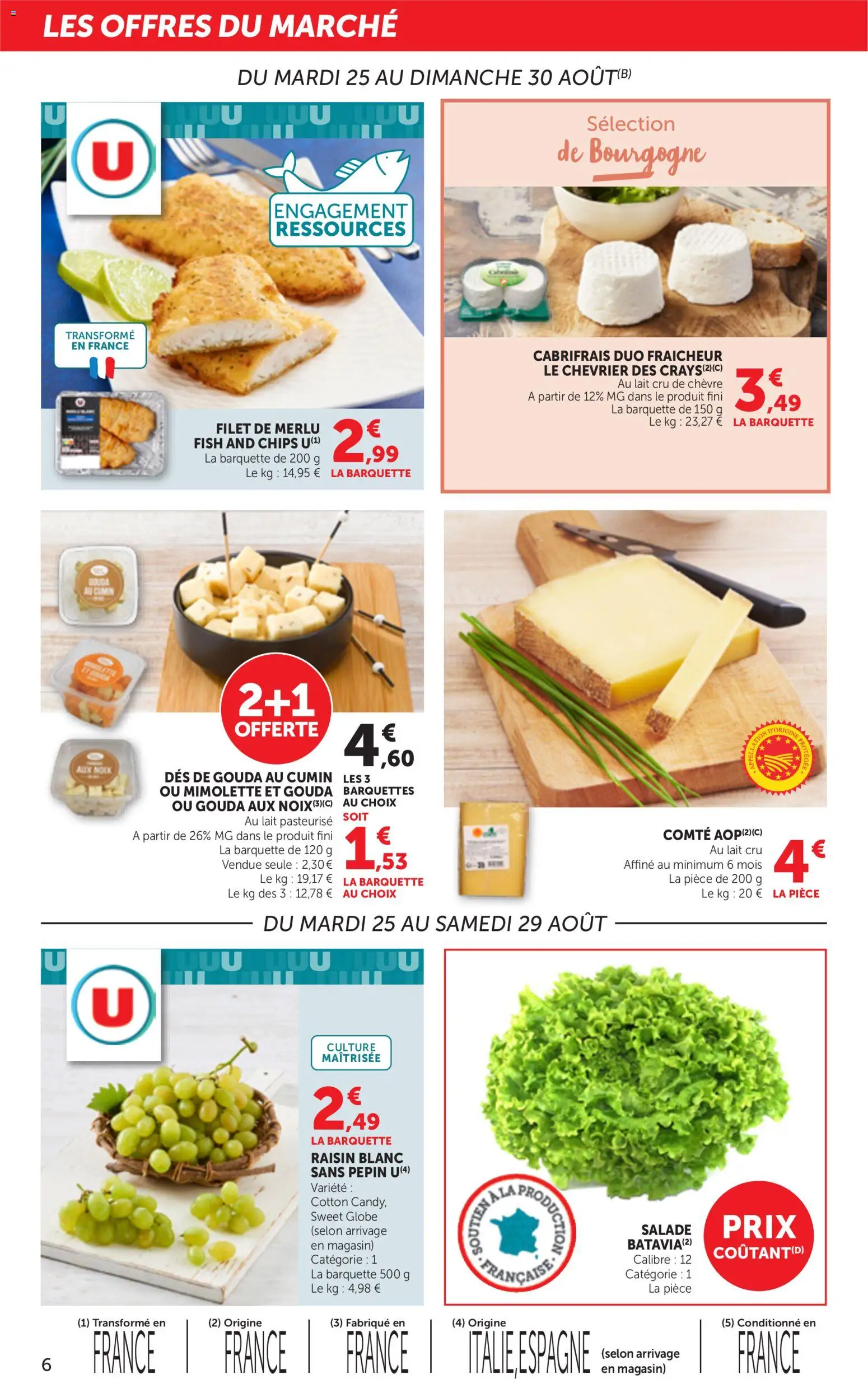 {H1} | Page: 6 | Produits: Salade, Raisin, Lait, Chips