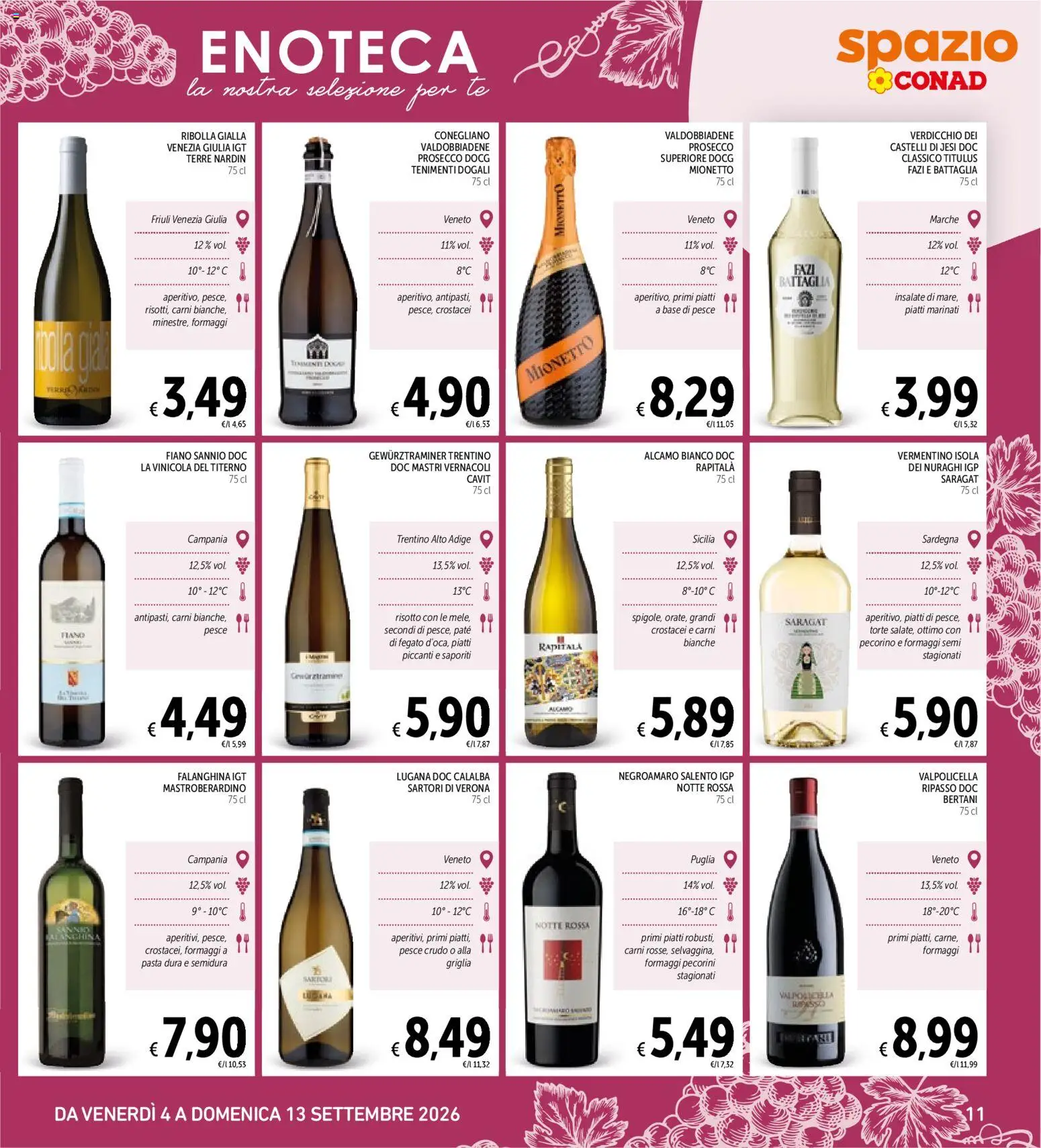 Volantino Spazio Conad del 04/09/2026 | Pagina: 11 | Prodotti: Paté, Piatti, Enoteca, Pecorino