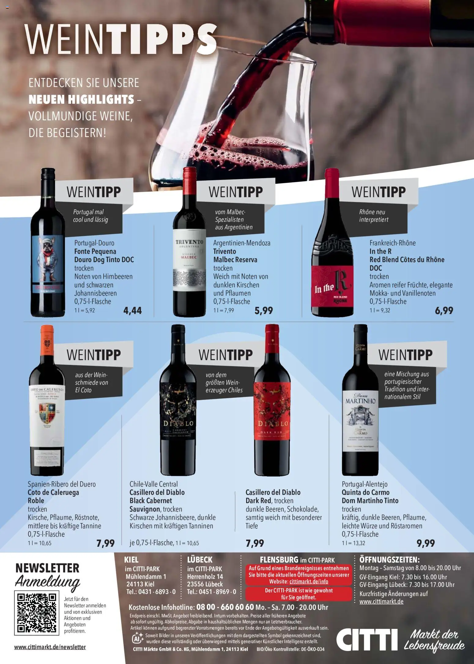 CITTI Markt Weine – gültig ab 30.09.2026 | Seite: 4 | Produkte: Pflaumen, Bilder, Wein, Uhr
