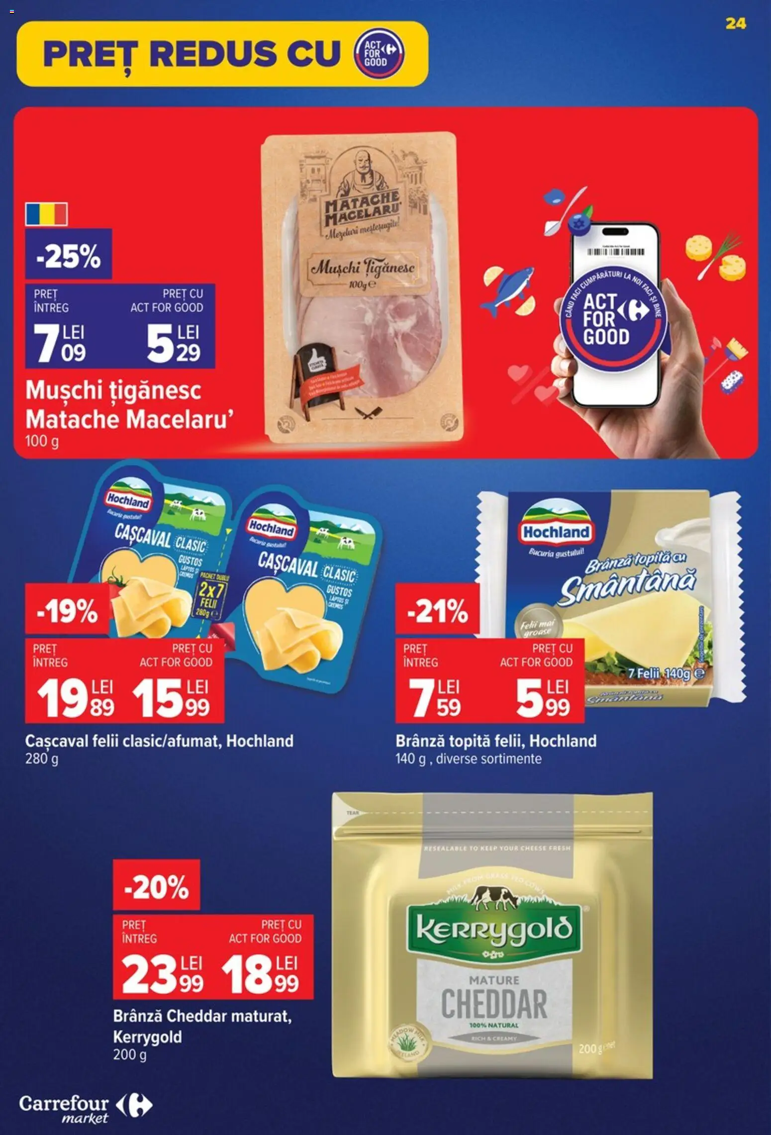 Noul catalog Carrefour – valabil de la 09.09.2026 | Pagină: 24 | Produse: Cașcaval, Mușchi, Brânză, Hochland