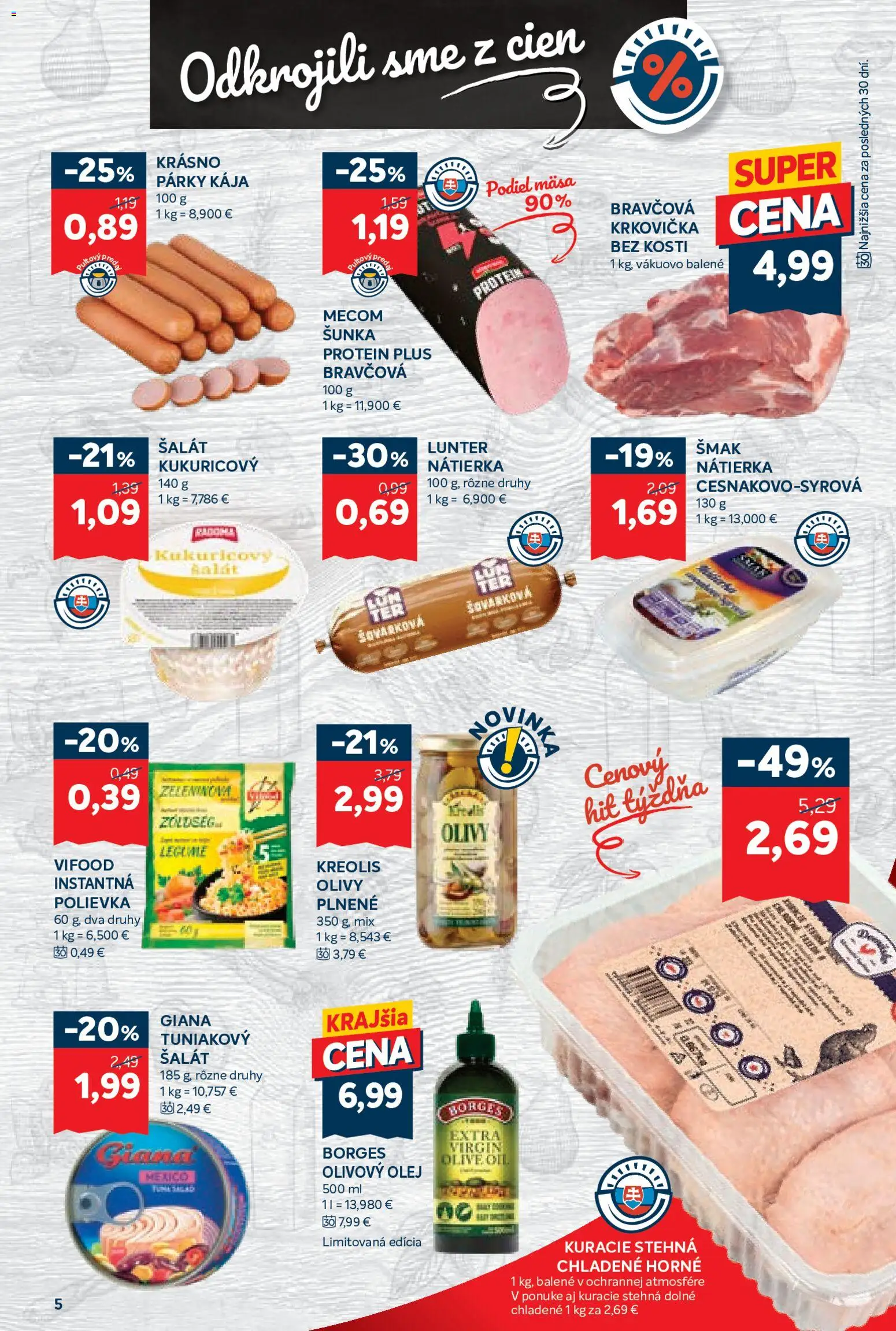 Nové Kraj akcie – leták je platný od 30.07.2026 | Strana: 9 | Produkty: Šunka, Protein, Krkovička, Párky