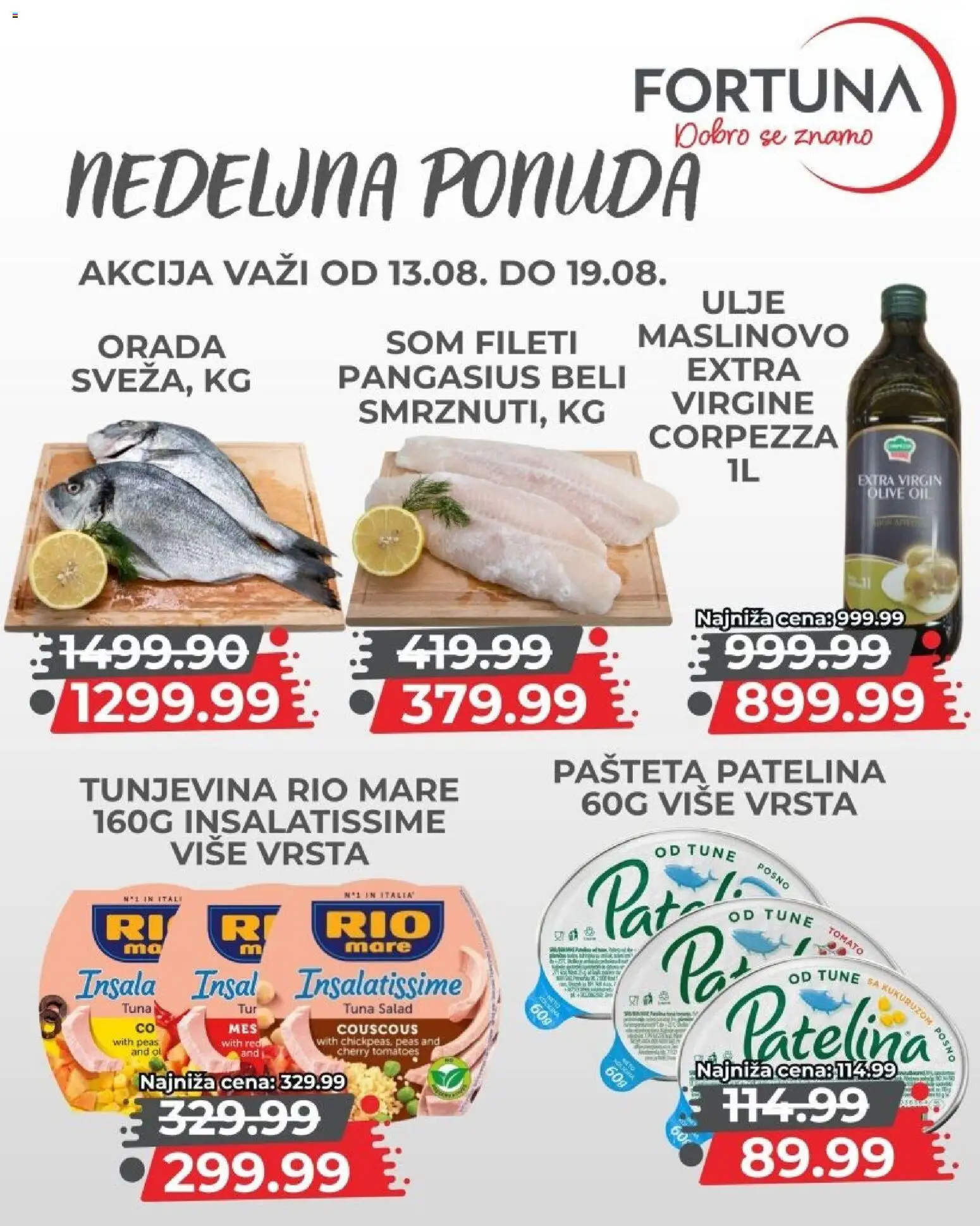 Fortuna Market katalog - važi od 13.08.2026 | Strana: 5 | Proizvode: Tuna, Orada, Ulje, Pašteta
