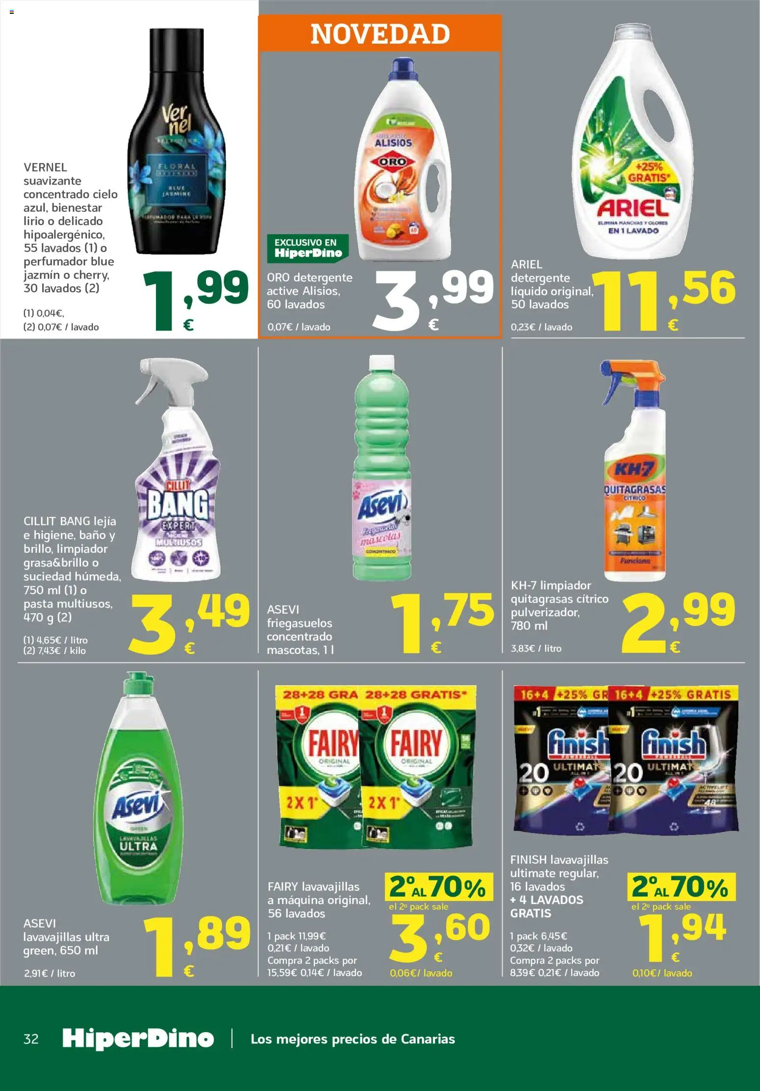 HiperDino folleto │ válido desde el 23/06/2026 | Página: 32 | Productos: Detergente, Pasta, Lavavajillas, Baño