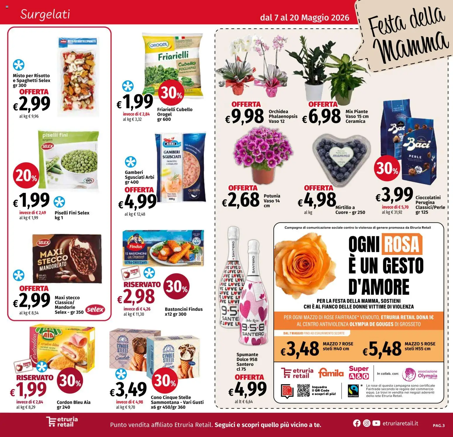 Volantino A&O del 07.05.2026 | Pagina: 3 | Prodotti: Spumante, Piselli, Friarielli, Orchidea