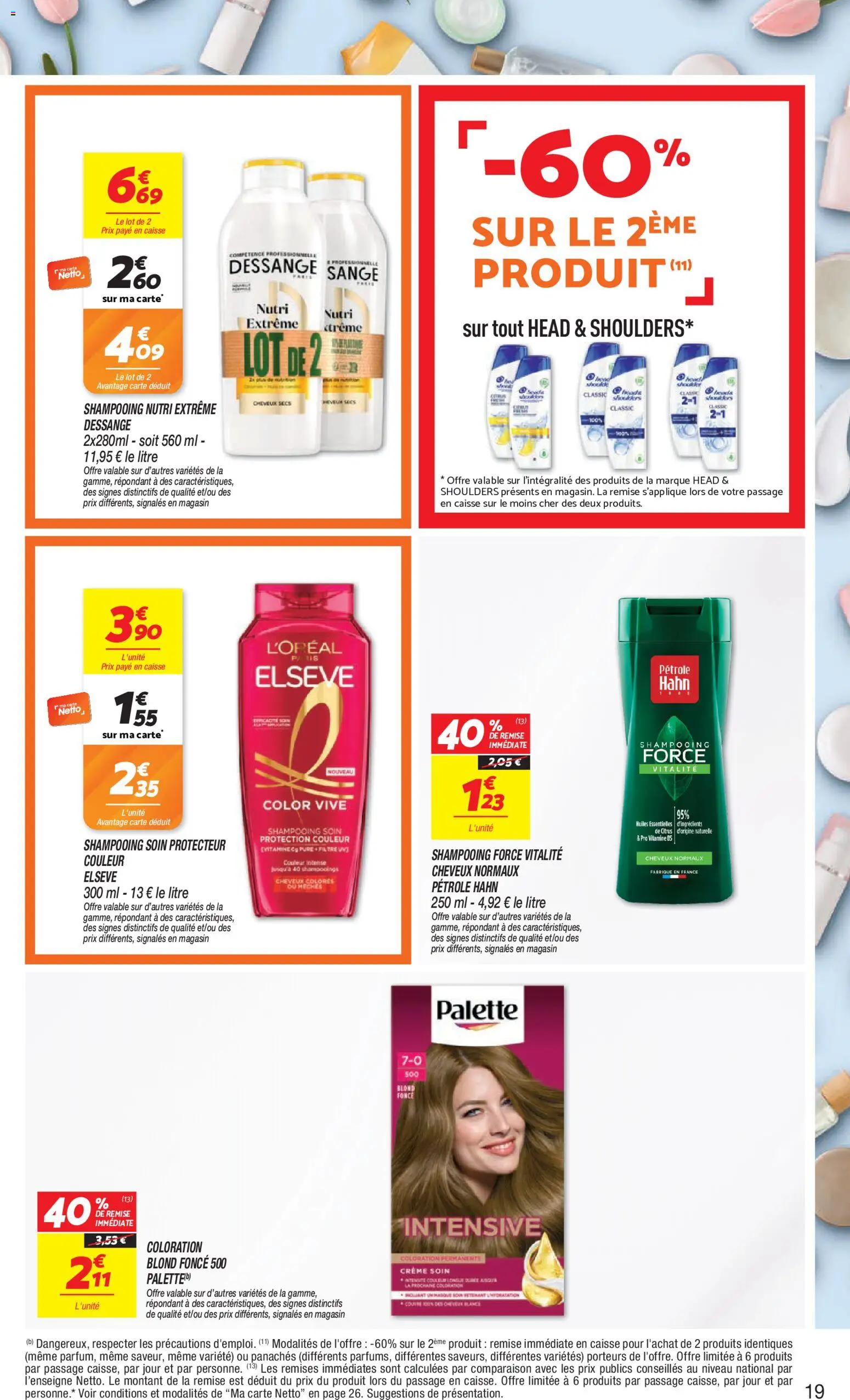 {H1} | Page: 19 | Produits: Coloration, Shampooing, Crème