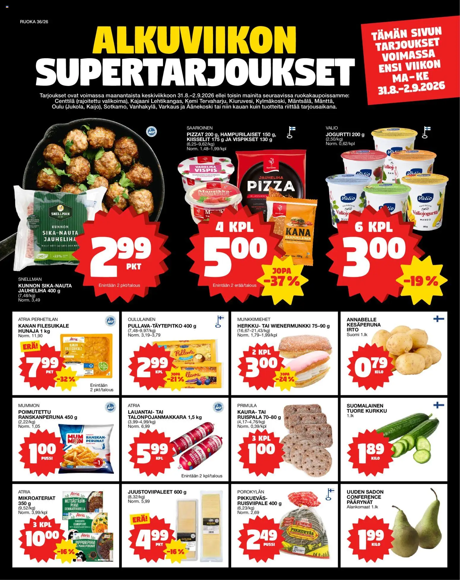 Tokmanni - Ruokasanomat – voimassa 31/08/2026 alkaen | Sivu: 1