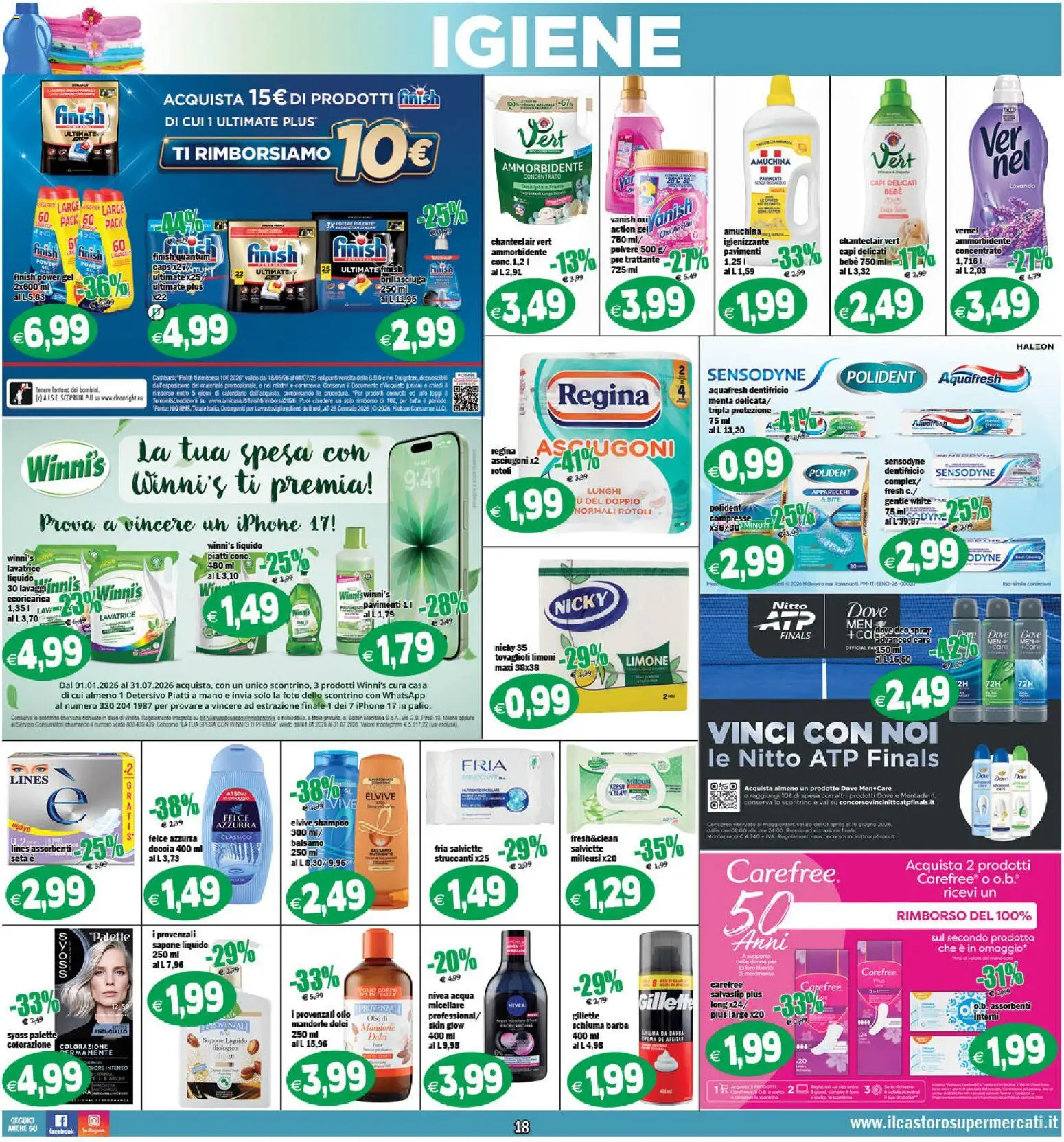 Volantino Il Castoro del 20.05.2026 | Pagina: 18 | Prodotti: Dentifricio, Ammorbidente, Acqua, Limone