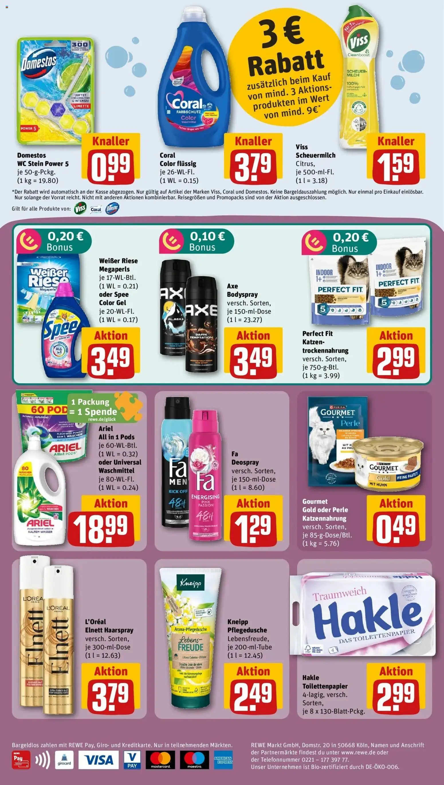 REWE Prospekt ab 14.09.2026 zum Blättern » Angebote | Seite: 32 | Produkte: Ariel, Coral, Wasser, Waschmittel