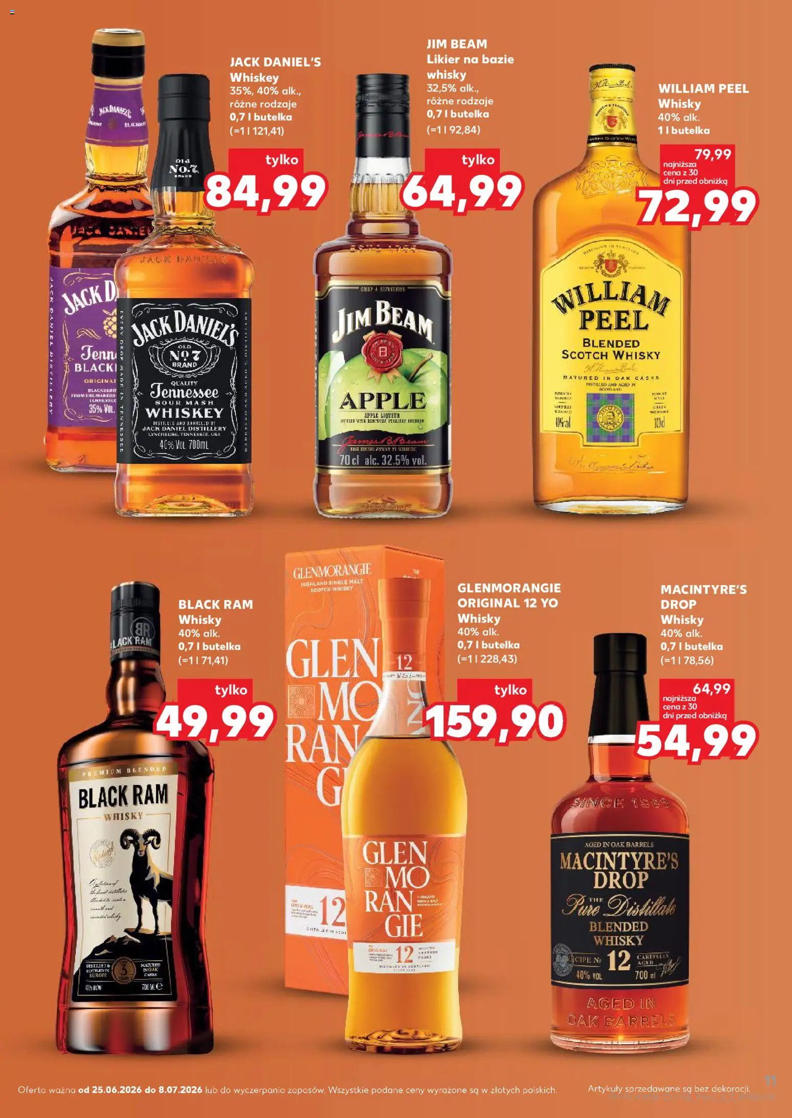 Kaufland Polsko leták - Barek od 25.06.2026 | Strana: 11 | Produkty: Jim Beam, Whisky, Apple, Jack Daniel’s