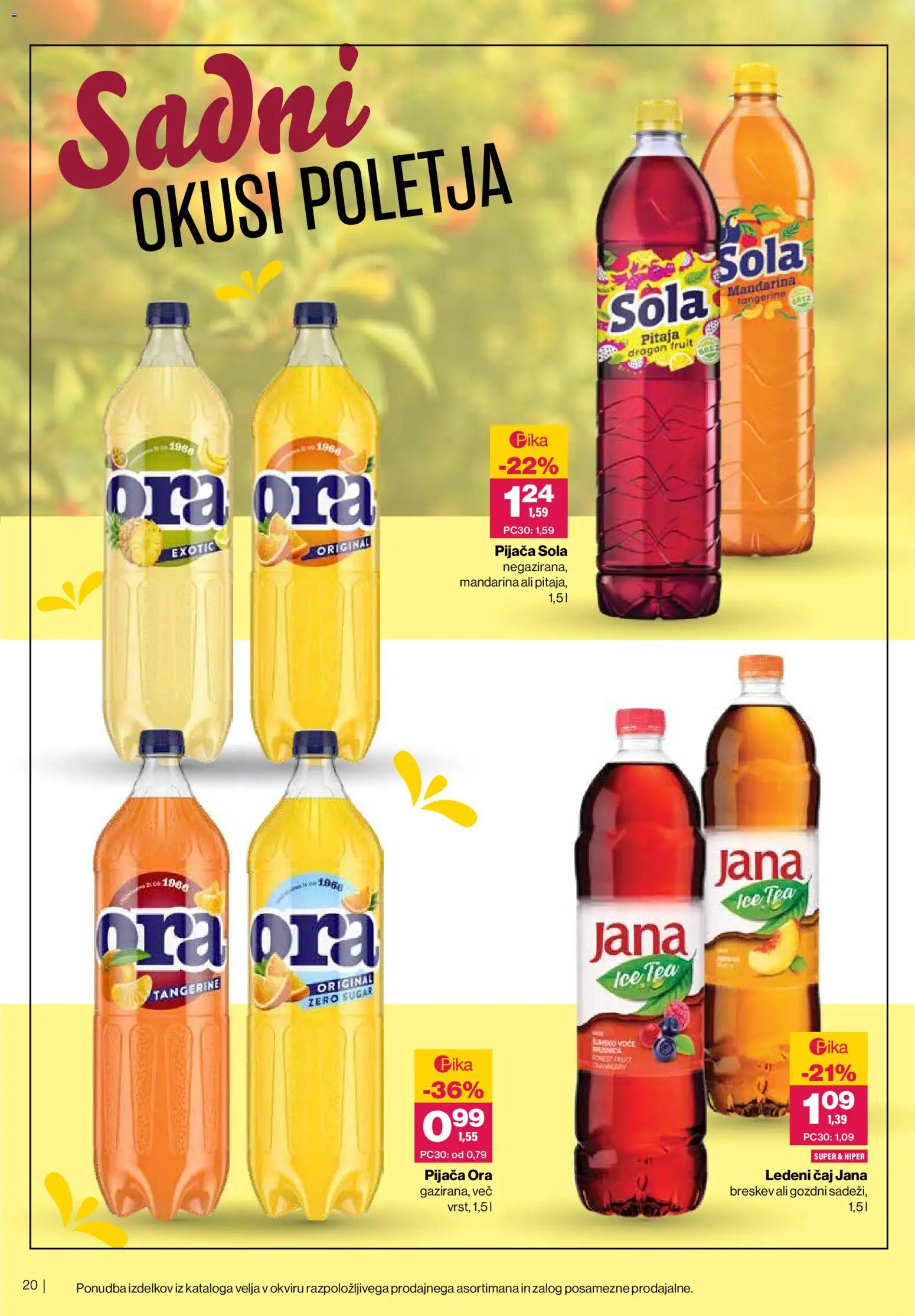 Novi Mercator katalog ponudbe – veljaven od 27.05.2026 | Stran: 20 | Izdelki: Ledeni čaj, Pitaja, Caj, Breskev