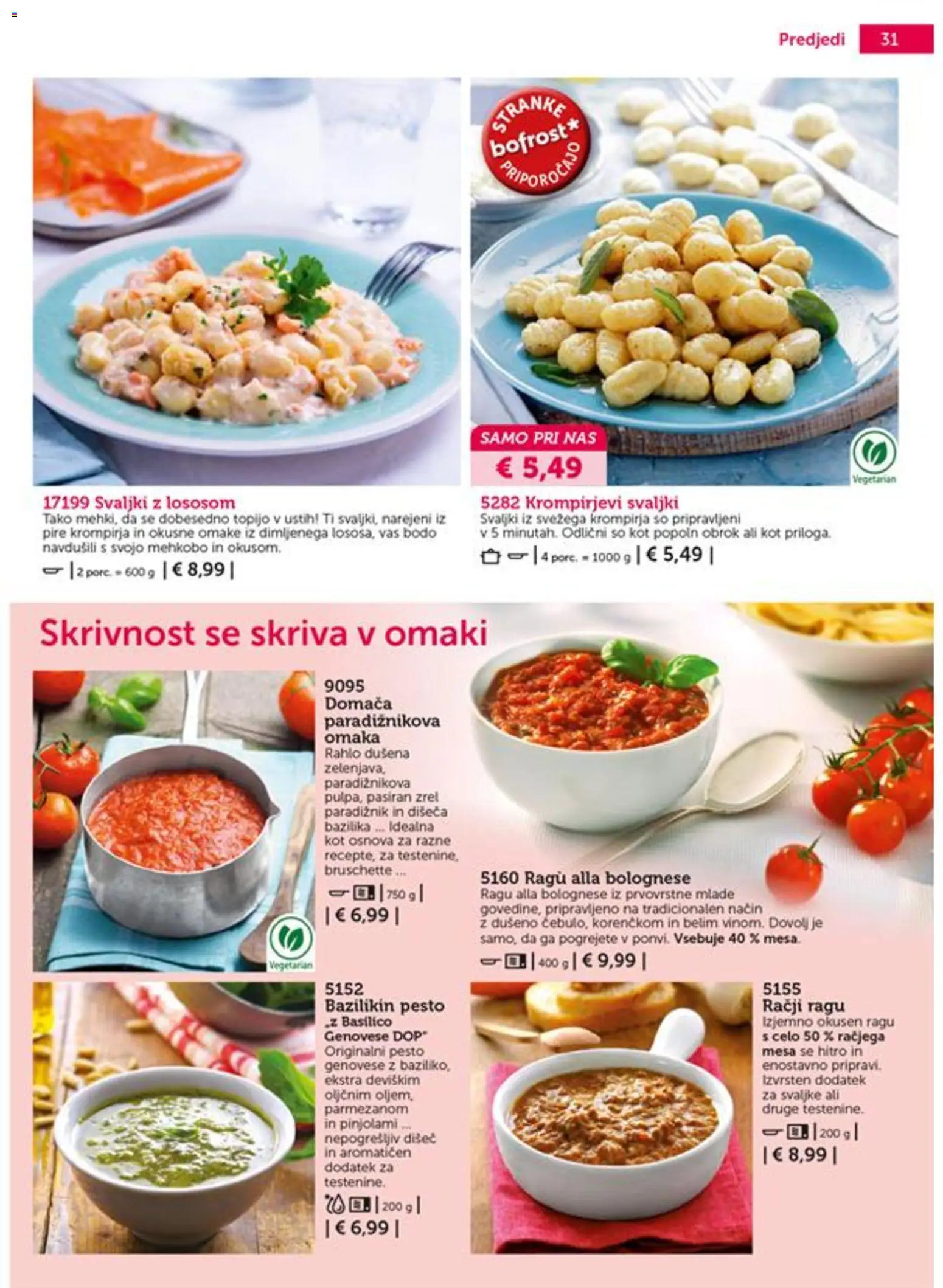 Novi Bofrost katalog ponudbe – veljaven od 01.07.2026 | Stran: 31 | Izdelki: Pesto, Paradiznik, Zelenjava, Omaka