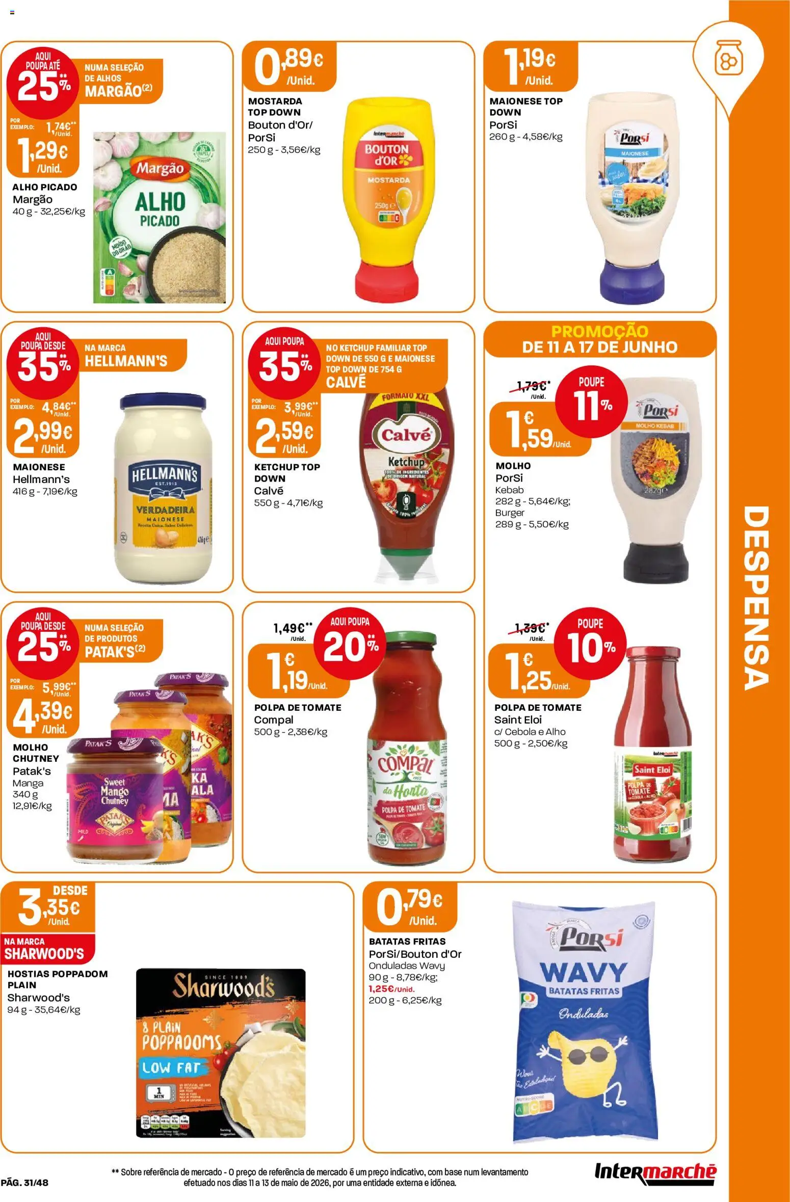 Intermarché folheto │ válido de 11.06.2026 | Página: 31 | Produtos: Alhos, Base, Cebola, Tomate