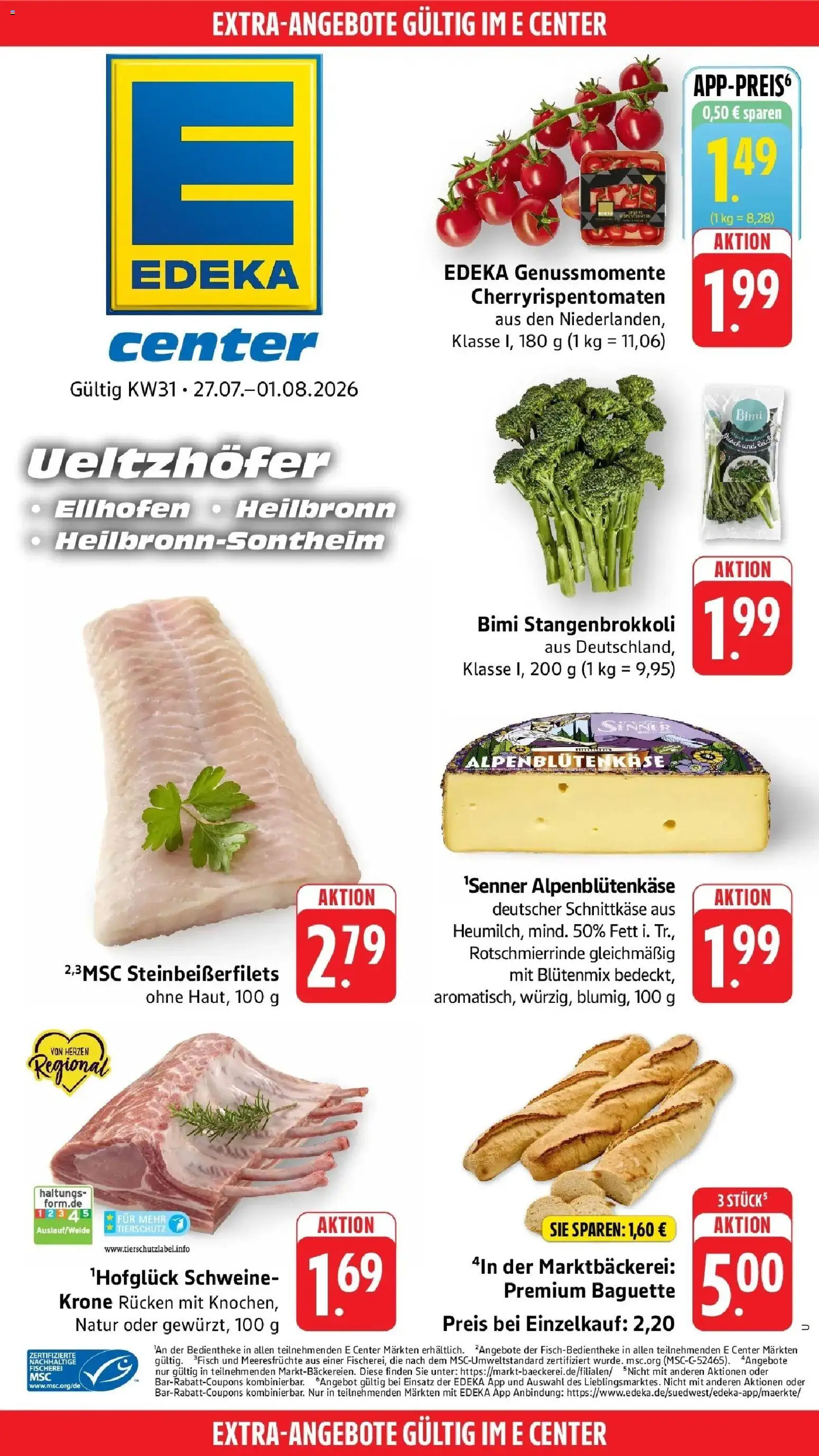 Edeka Prospekt Heilbronn-Sontheim – gültig ab 27.07.2026 | Seite: 44 | Produkte: Baguette, Meeresfrüchte