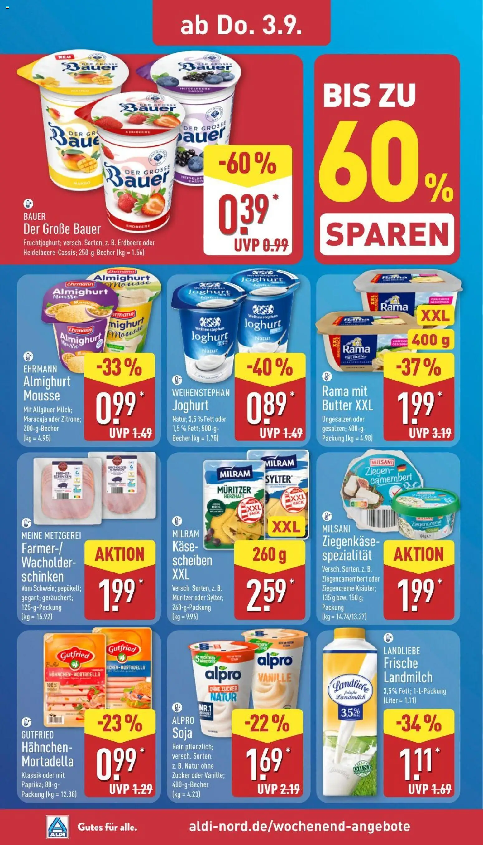 Aldi Prospekt – gültig ab 31.08.2026 | Seite: 28 | Produkte: Hahnchen, Ziegenkäse, Camembert, Alpro