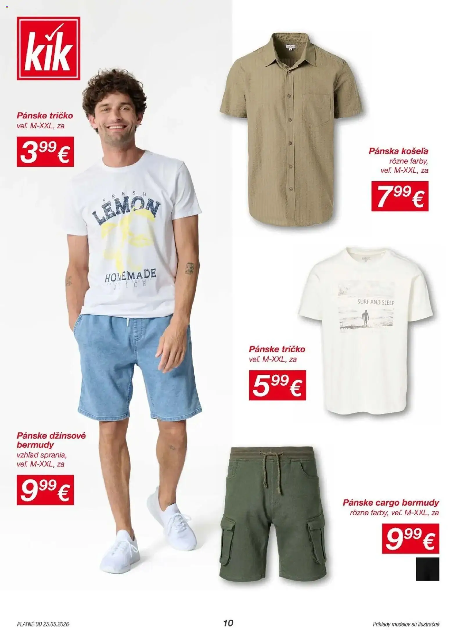 Nové Kik akcie – leták je platný od 25.05.2026 | Strana: 10 | Produkty: Tričko, Košeľa