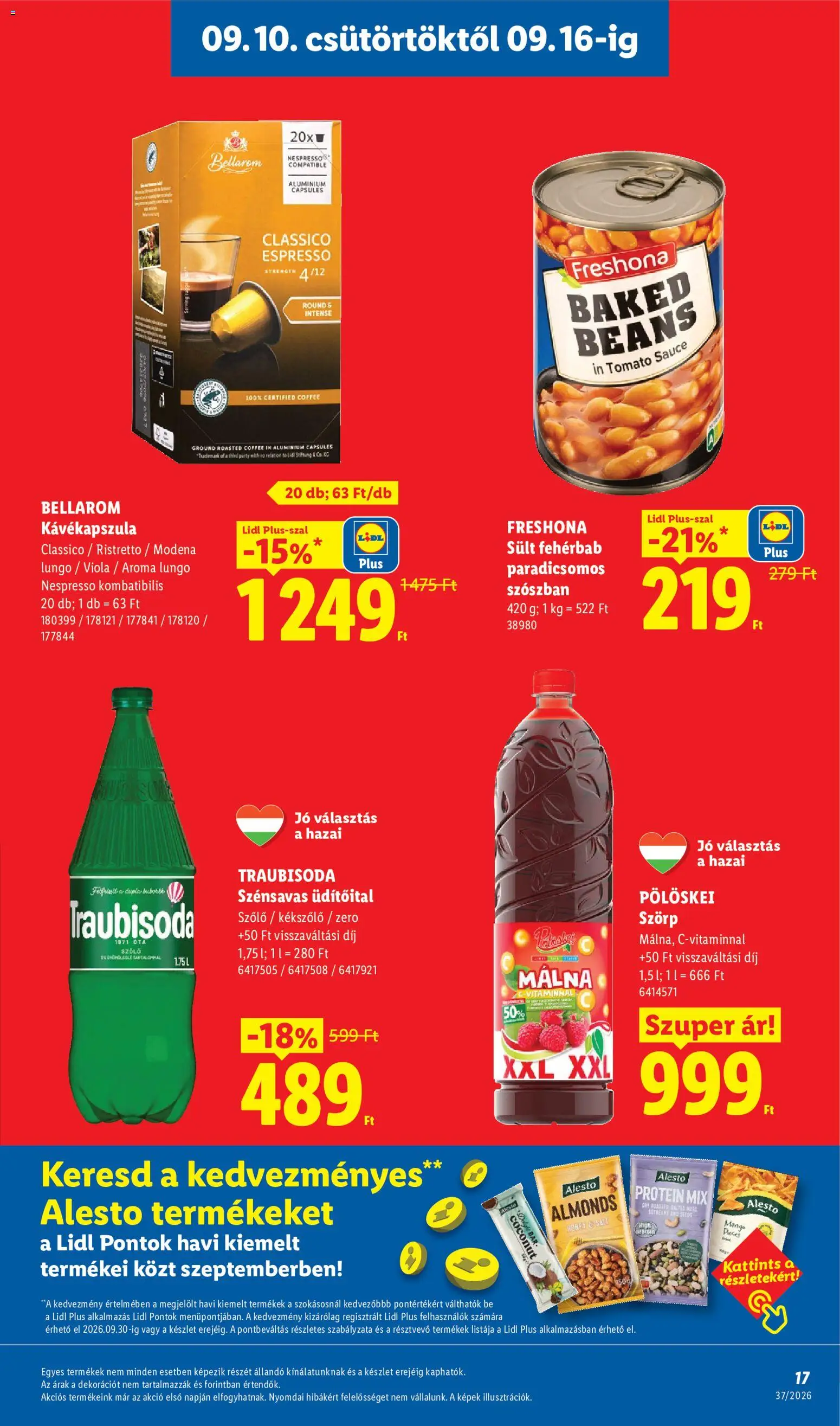 Lidl akciós ujság - amely érvényes a következő dátumtól: 2026.09.10. | Oldal: 17