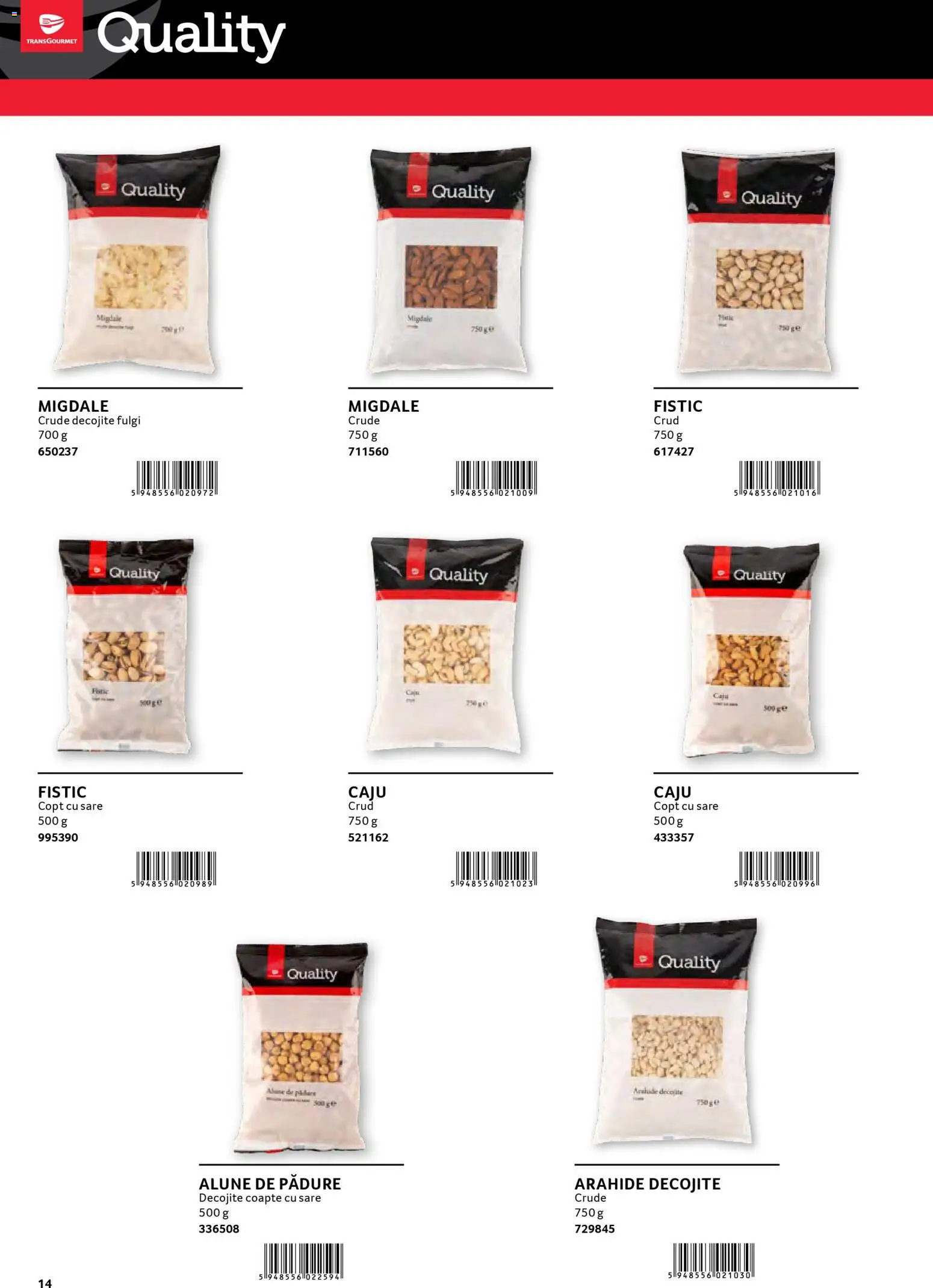 Noul catalog Selgros – valabil de la 30.01.2026 | Pagină: 14 | Produse: Arahide, Migdale, Fistic, Sare