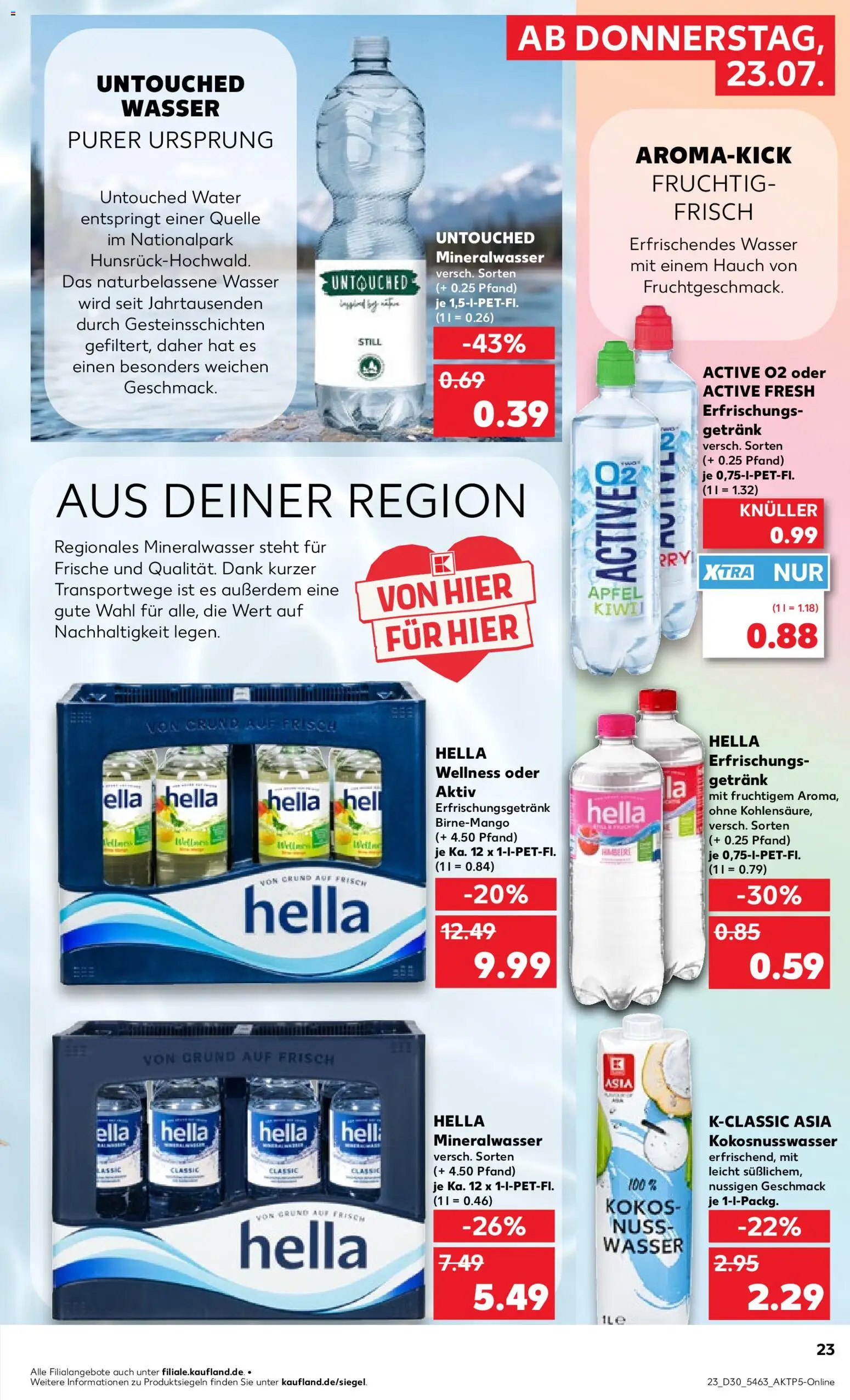 Kaufland Prospekt Hamburg – gültig ab 23.07.2026 | Seite: 23 | Produkte: Äpfel, Mineralwasser, Wasser, Hella