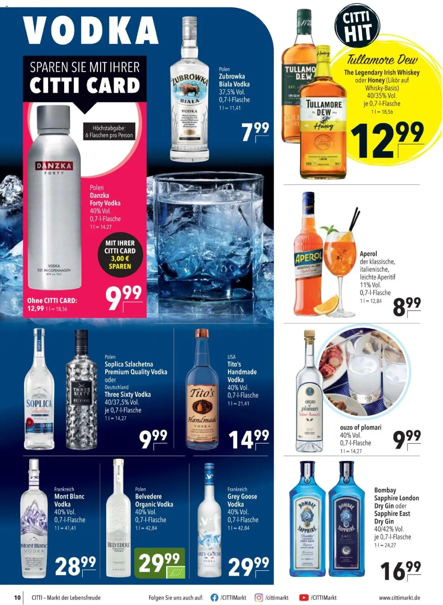 CITTI tilbudsavis – gyldig fra 09/09/2026 | Side: 10 | Produkter: Gin, Vodka