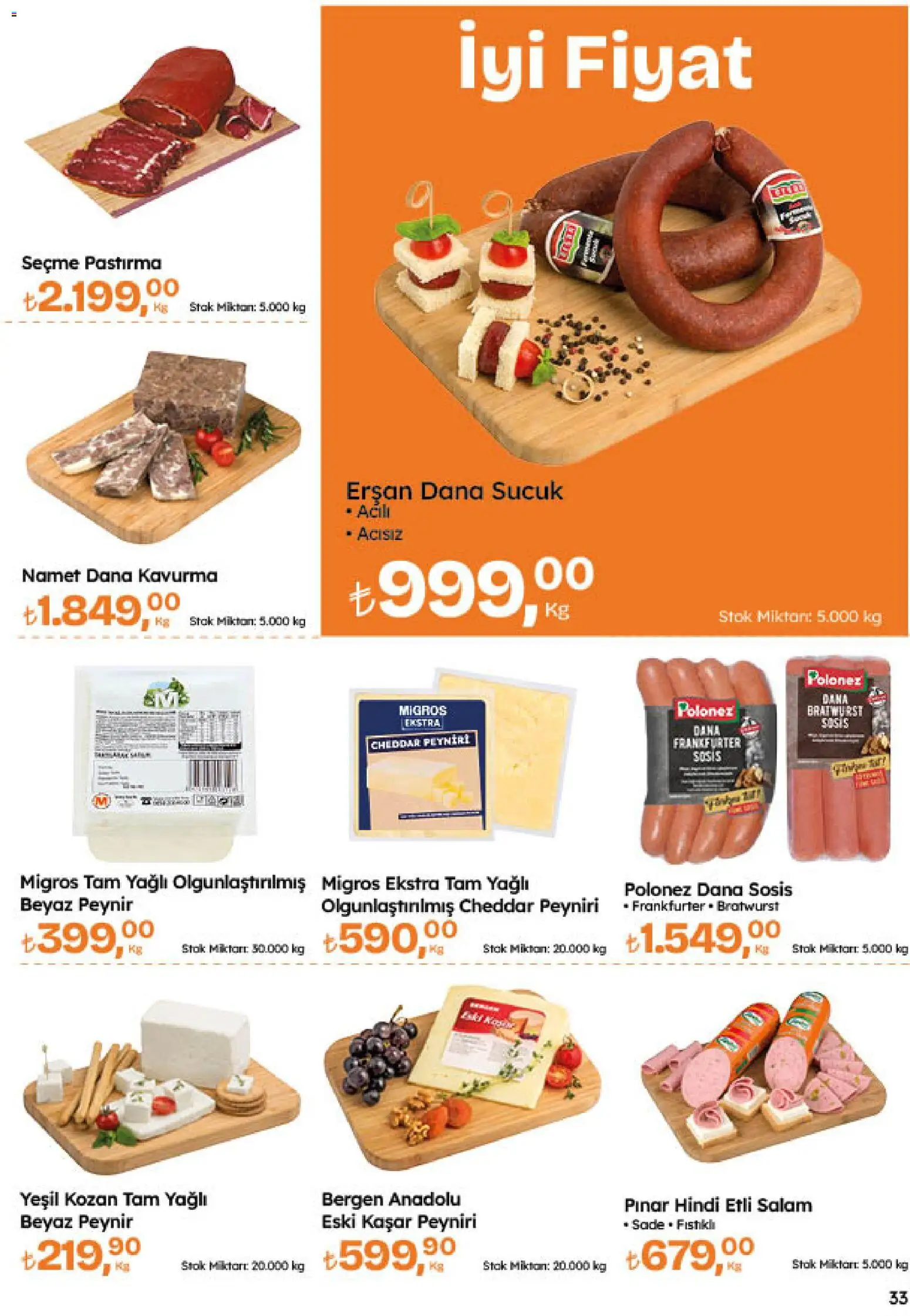 Migros Katalog - 5M Migroskop Dijital - 06 Ağustos 2026 tarihinden itibaren geçerlidir | Sayfa: 33 | Ürünler: Peynir, Salam, Sosis, Sucuk