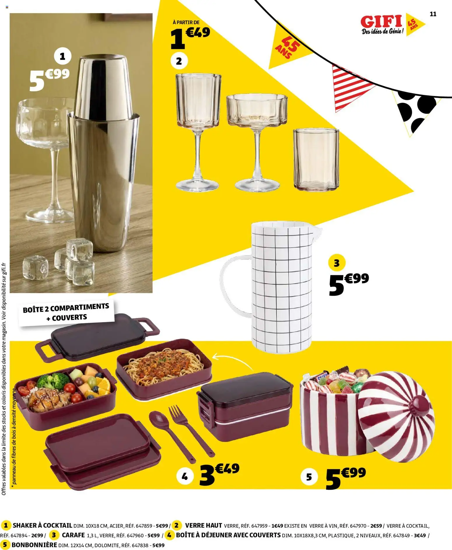 {H1} | Page: 11 | Produits: Couverts, Carafe, Cocktail, Bonbonnière