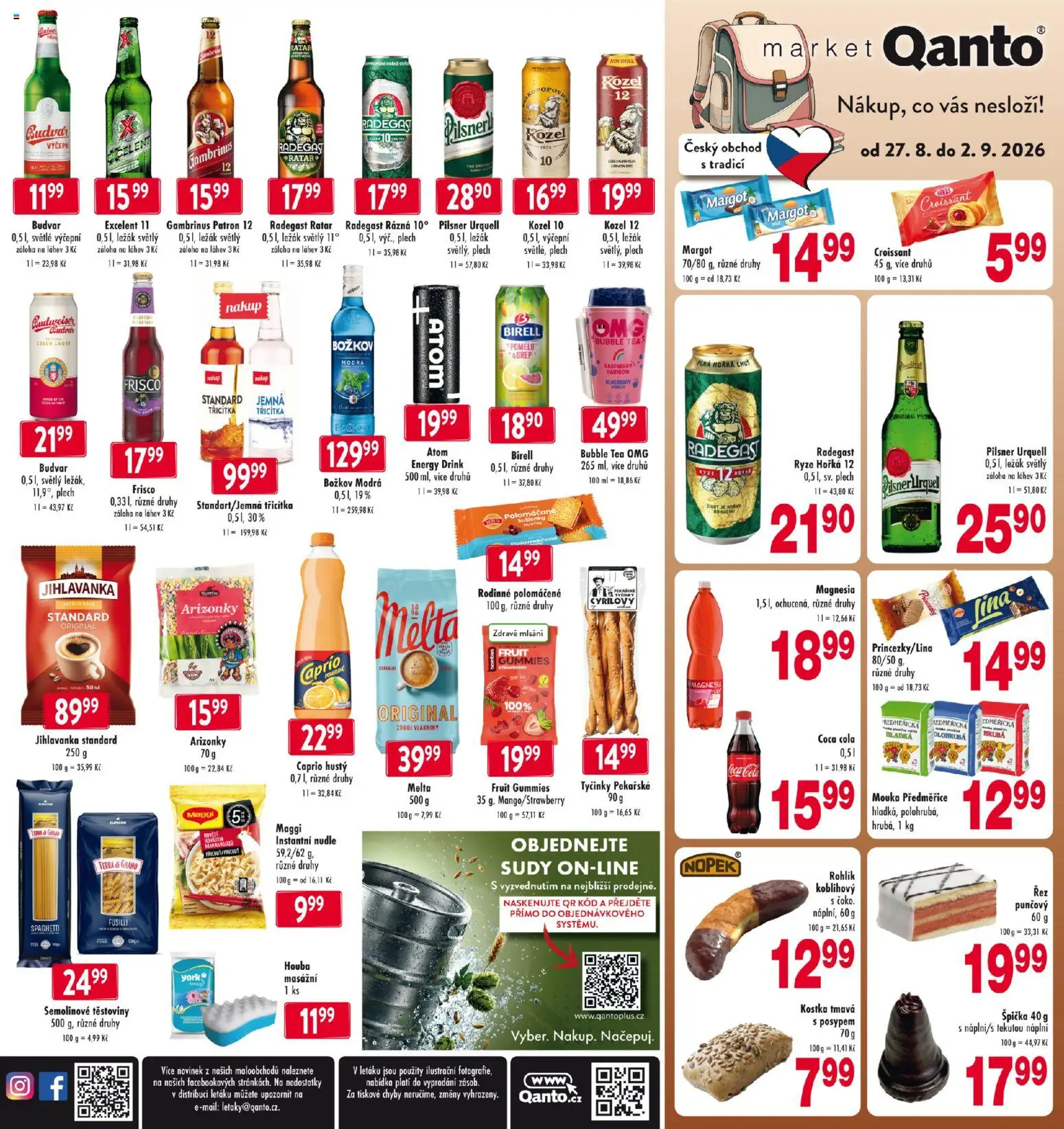Astur & Qanto leták od 27.08.2026 | Strana: 1 | Produkty: Maggi, Těstoviny, Plech, Nudle
