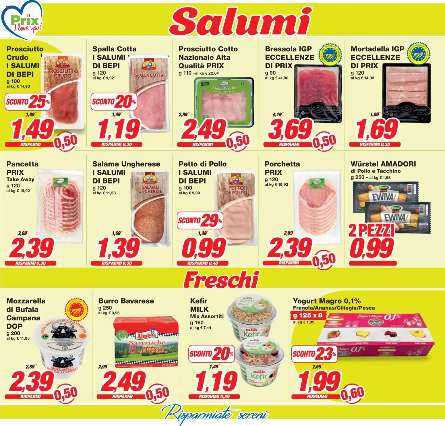 Volantino Prix del 24.02.2026 | Pagina: 11 | Prodotti: Petto di Pollo, Bresaola, Prosciutto, Mortadella