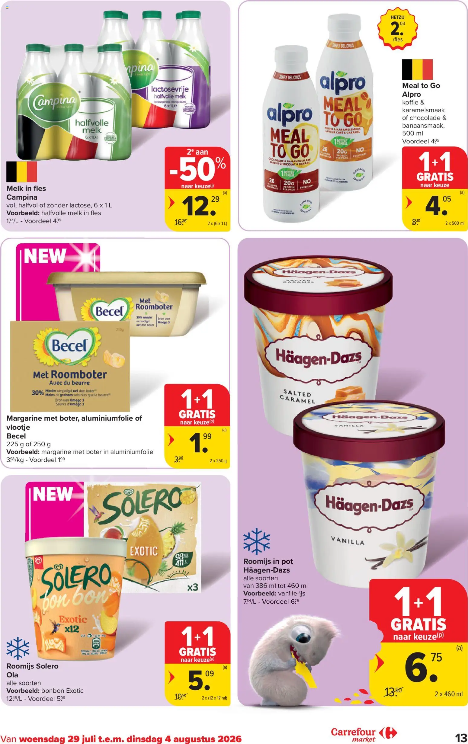 {H1} | Pagina: 13 | Producten: Pot, Melk, Boter, Chocolade