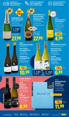 Náhled letáku Lidl Německo leták - Wein & Spirituosen od 01.06.2026 | Strana: 7 | Produkty: Spätlese, Grüner Veltliner, Champagne, Pinot Grigio