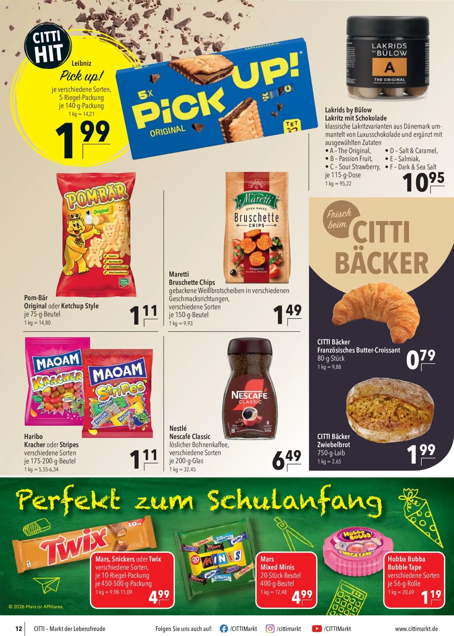 CITTI Markt Prospekt – gültig ab 12.08.2026 | Seite: 14 | Produkte: Schokolade, Twix, Nescafe classic, Chips