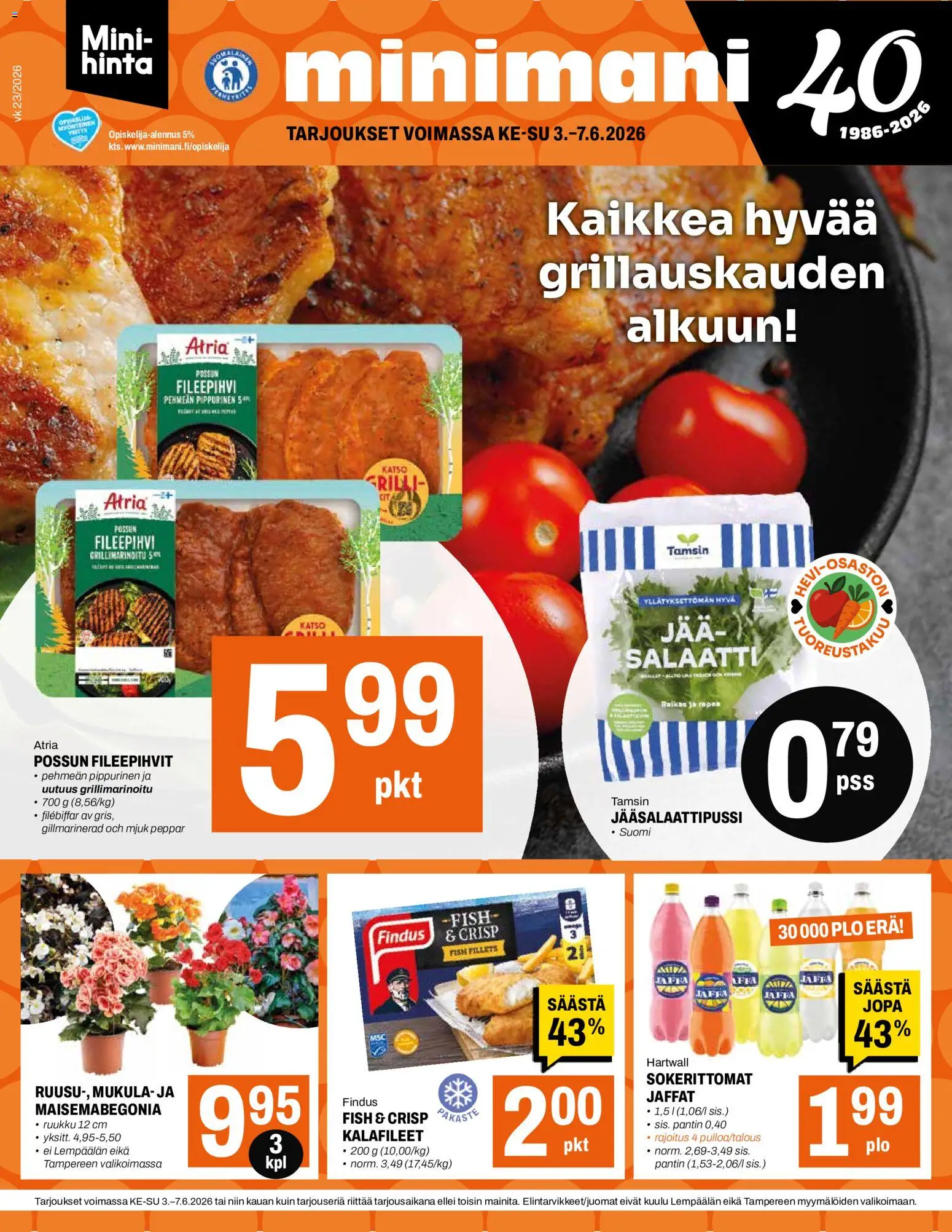 Minimani tarjoukset – voimassa 03.06.2026 alkaen | Sivu: 1 | Tuotteet: Grilli, Salaatti