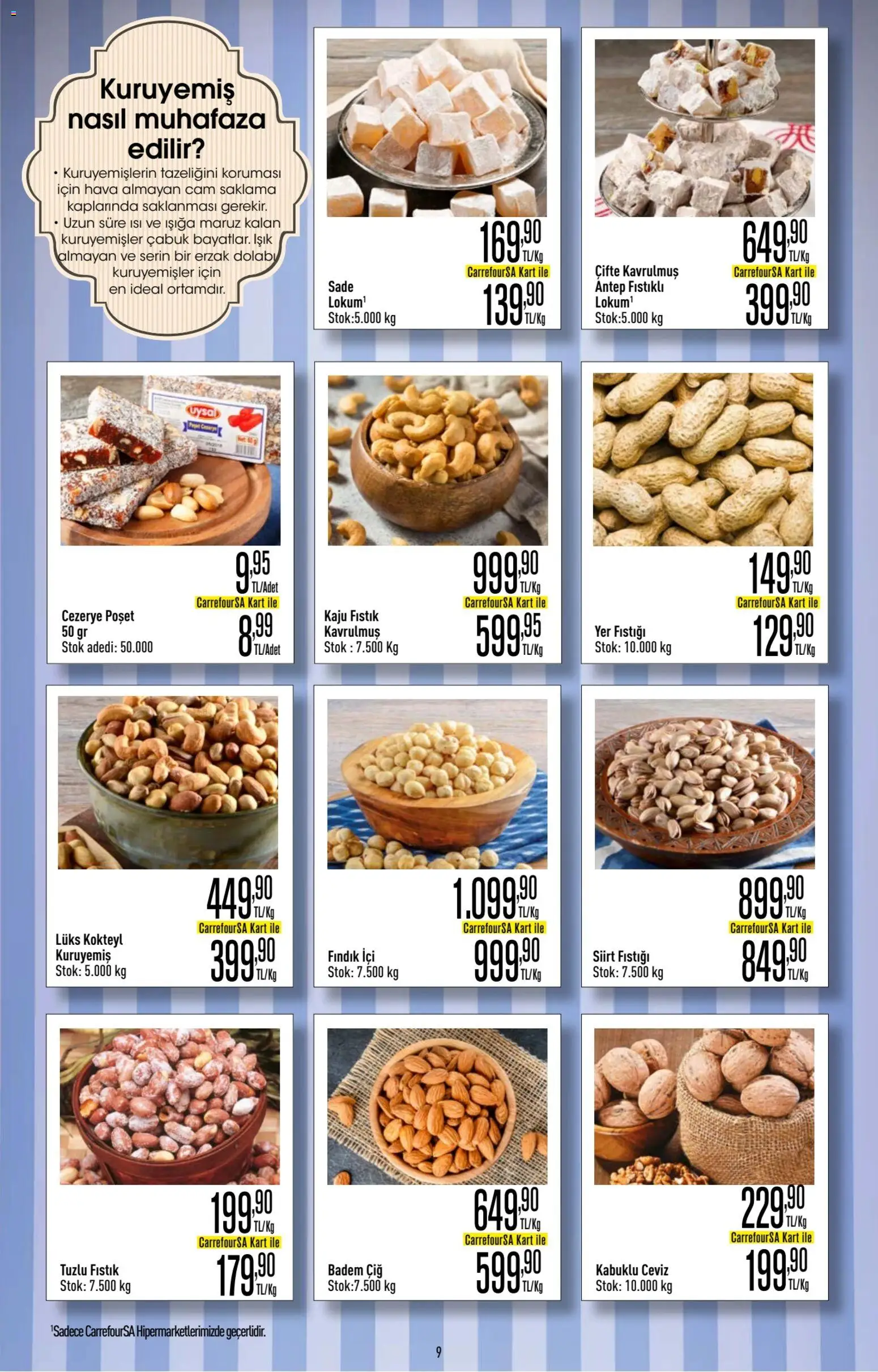 CarrefourSA Katalog - 18.05.2026 tarihinden itibaren geçerlidir | Sayfa: 9 | Ürünler: Fındık, Badem, Yer fıstığı, Ceviz