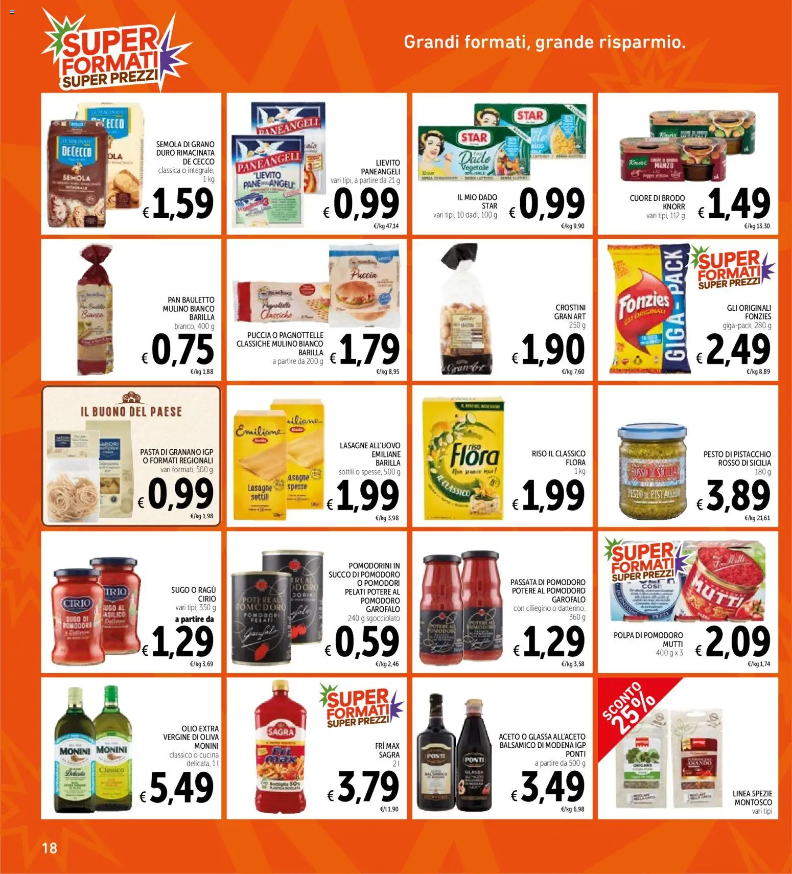 Volantino Spazio Conad del 20/10/2026 | Pagina: 18 | Prodotti: Passata di pomodoro, Crostini, Sugo, Lasagne